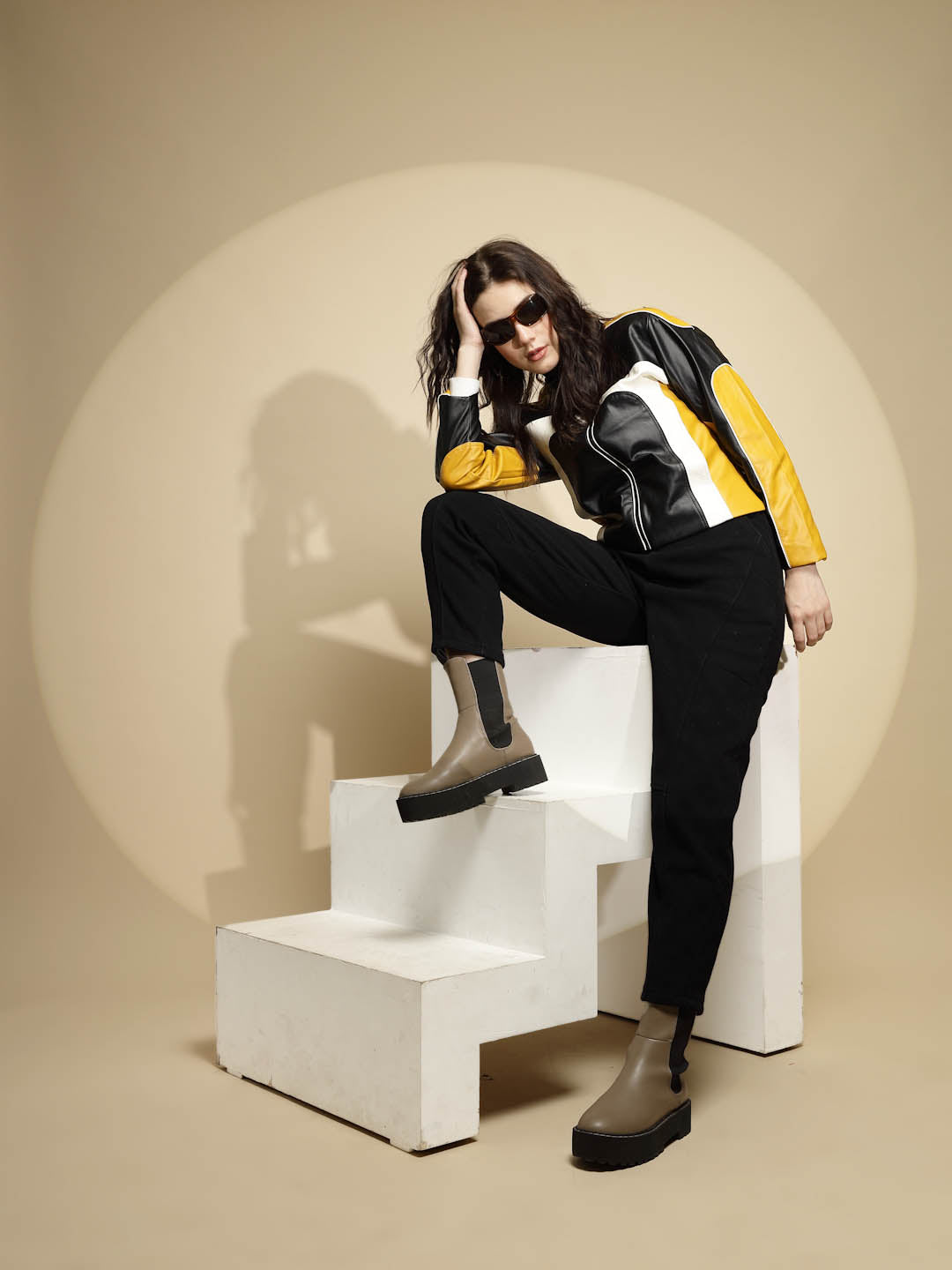 Black Cotton Ankle Length Trouser - Global Republic