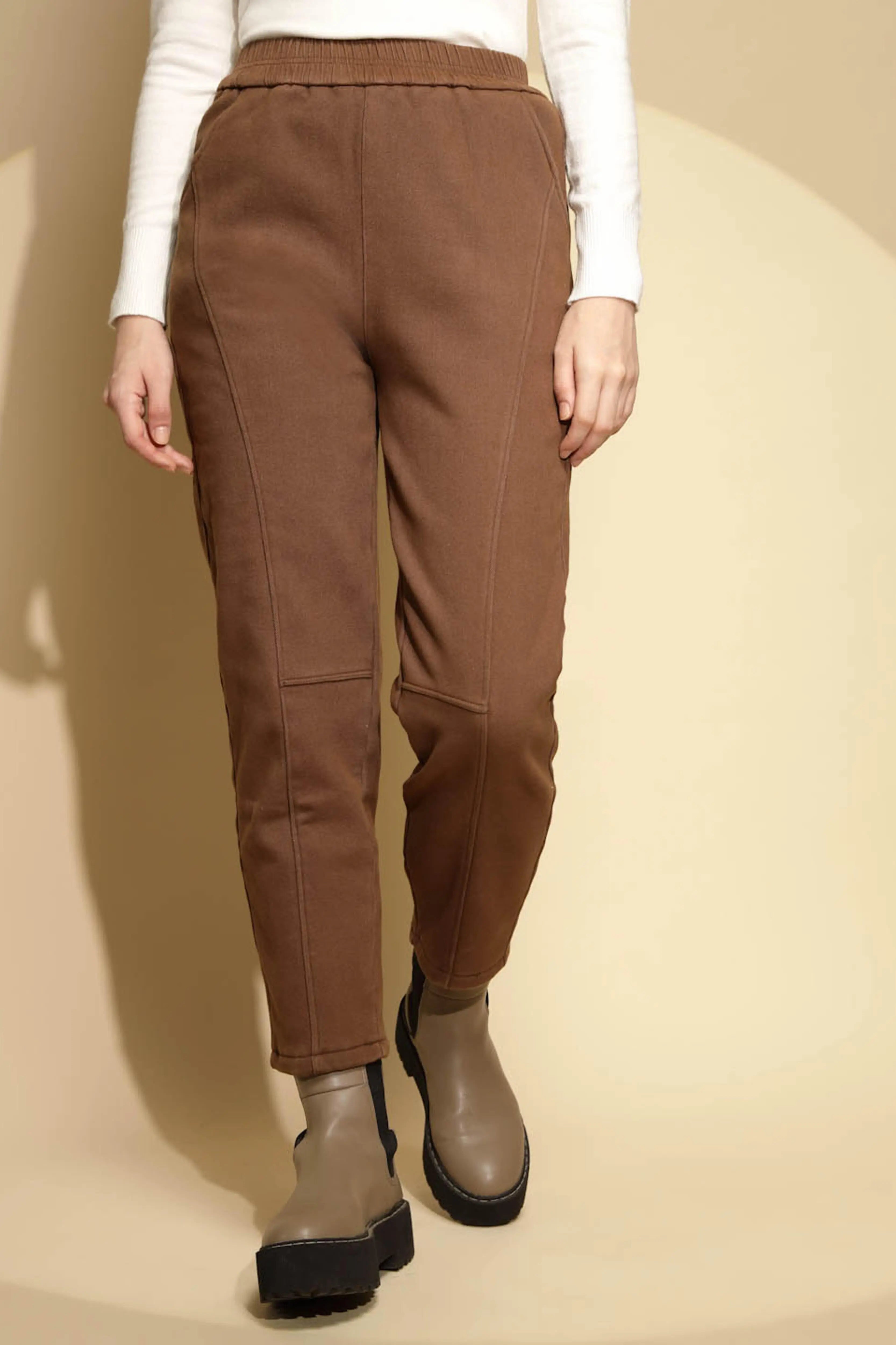 Brown Cotton Ankle Length Trouser - Global Republic