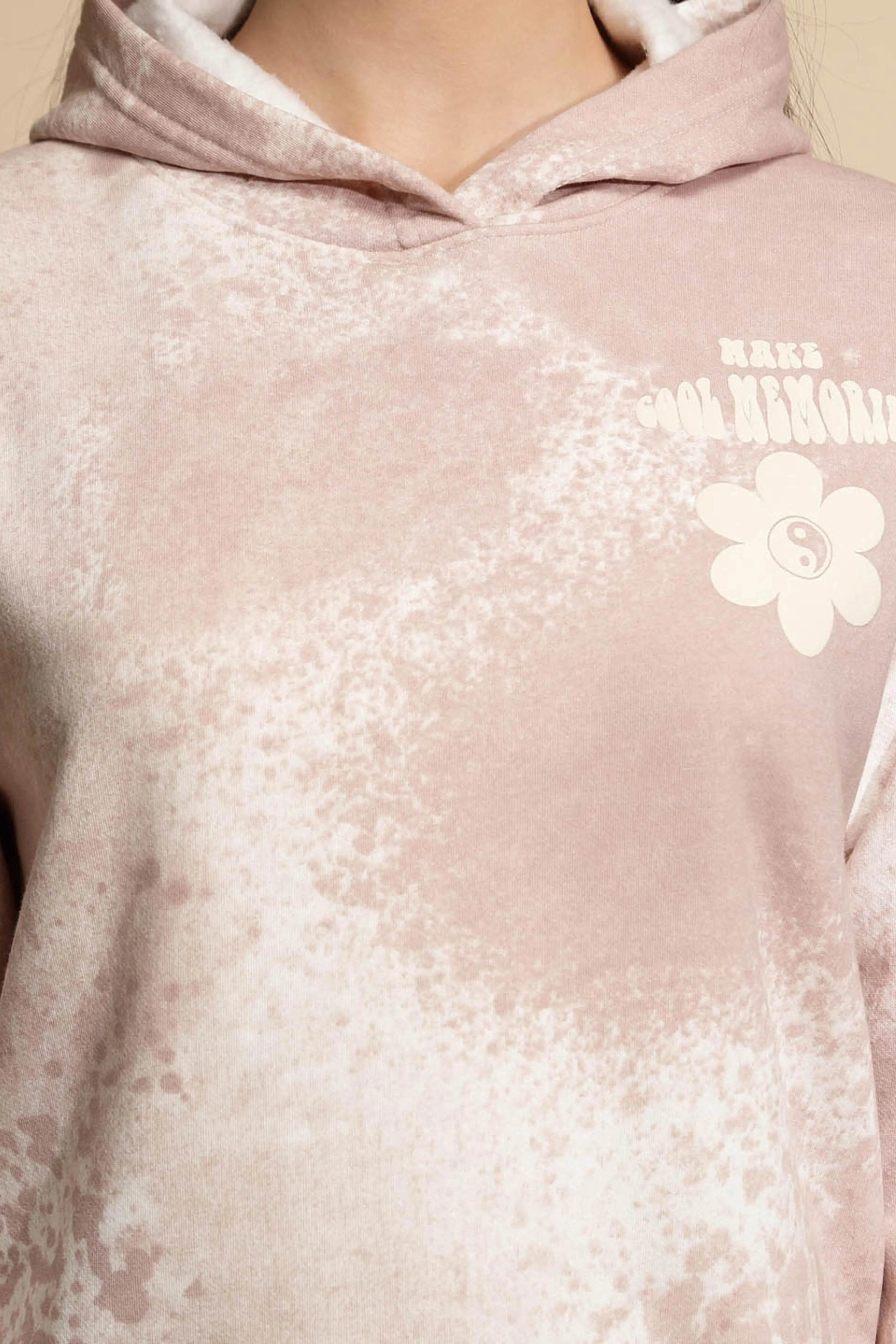 Pink Acrylic Hooded Sweatshirt - Global Republic