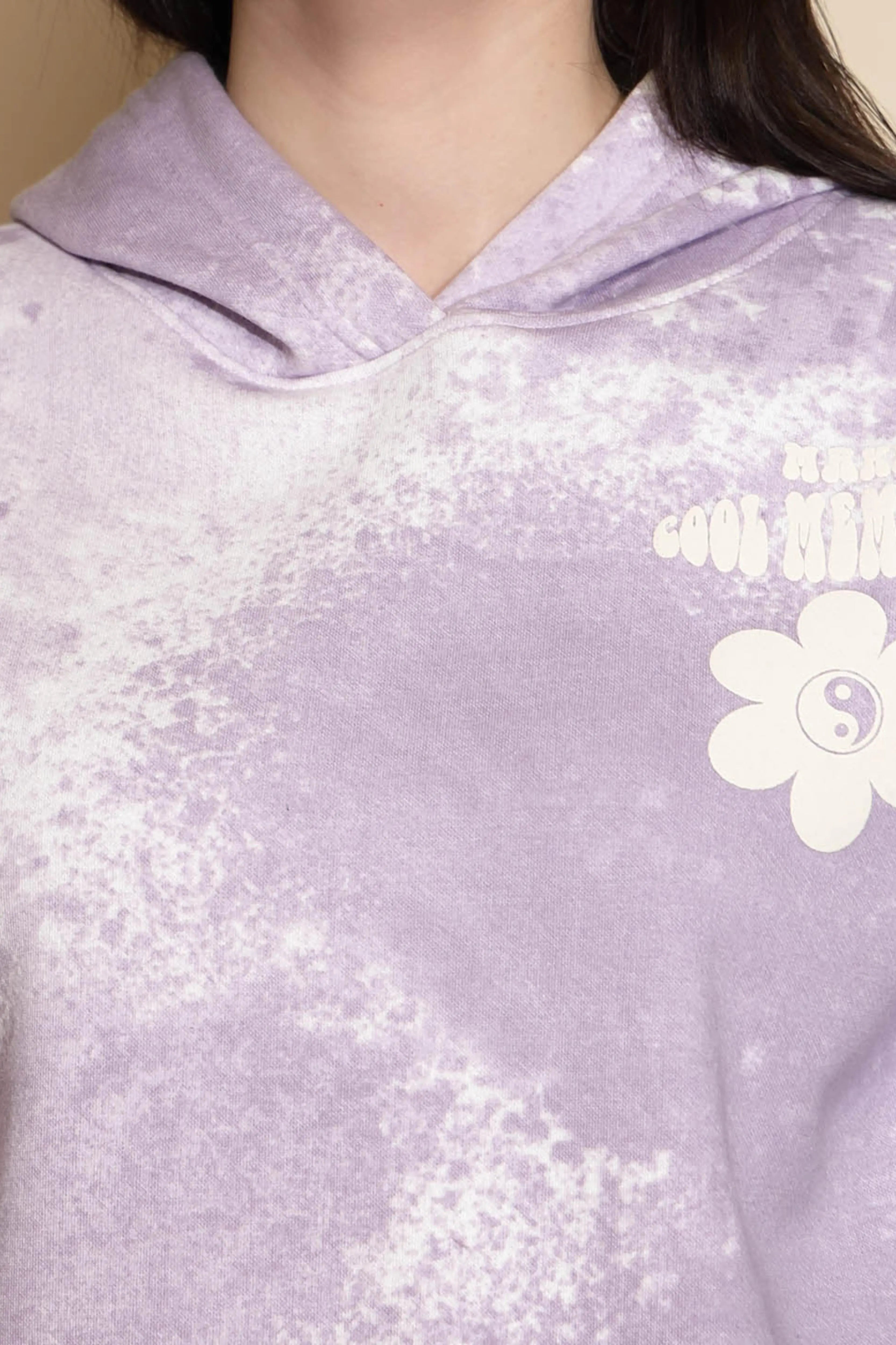 Lilac Acrylic Hooded Sweatshirt - Global Republic