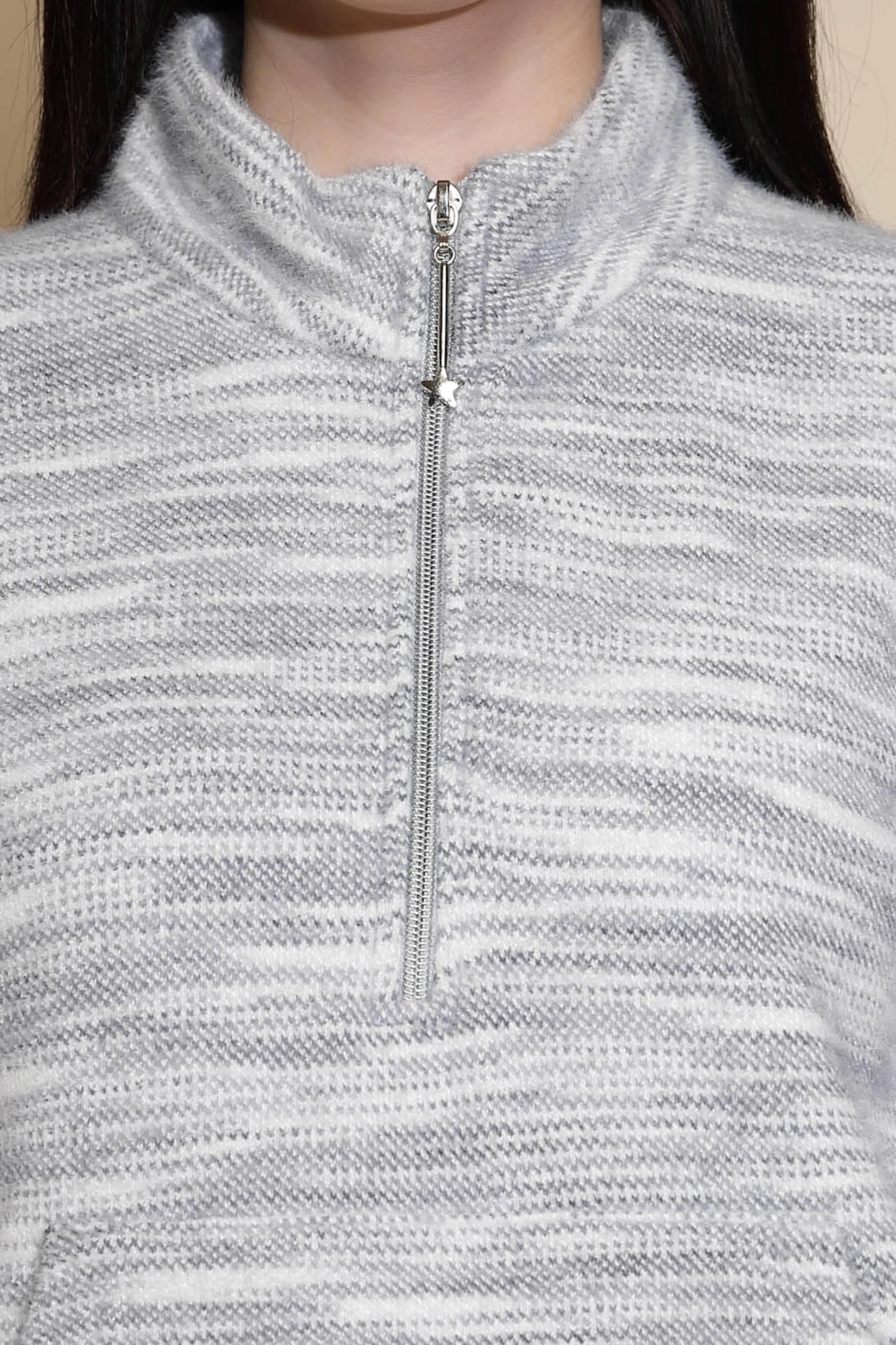 Grey Abstract Acrylic Sweatshirt - Global Republic