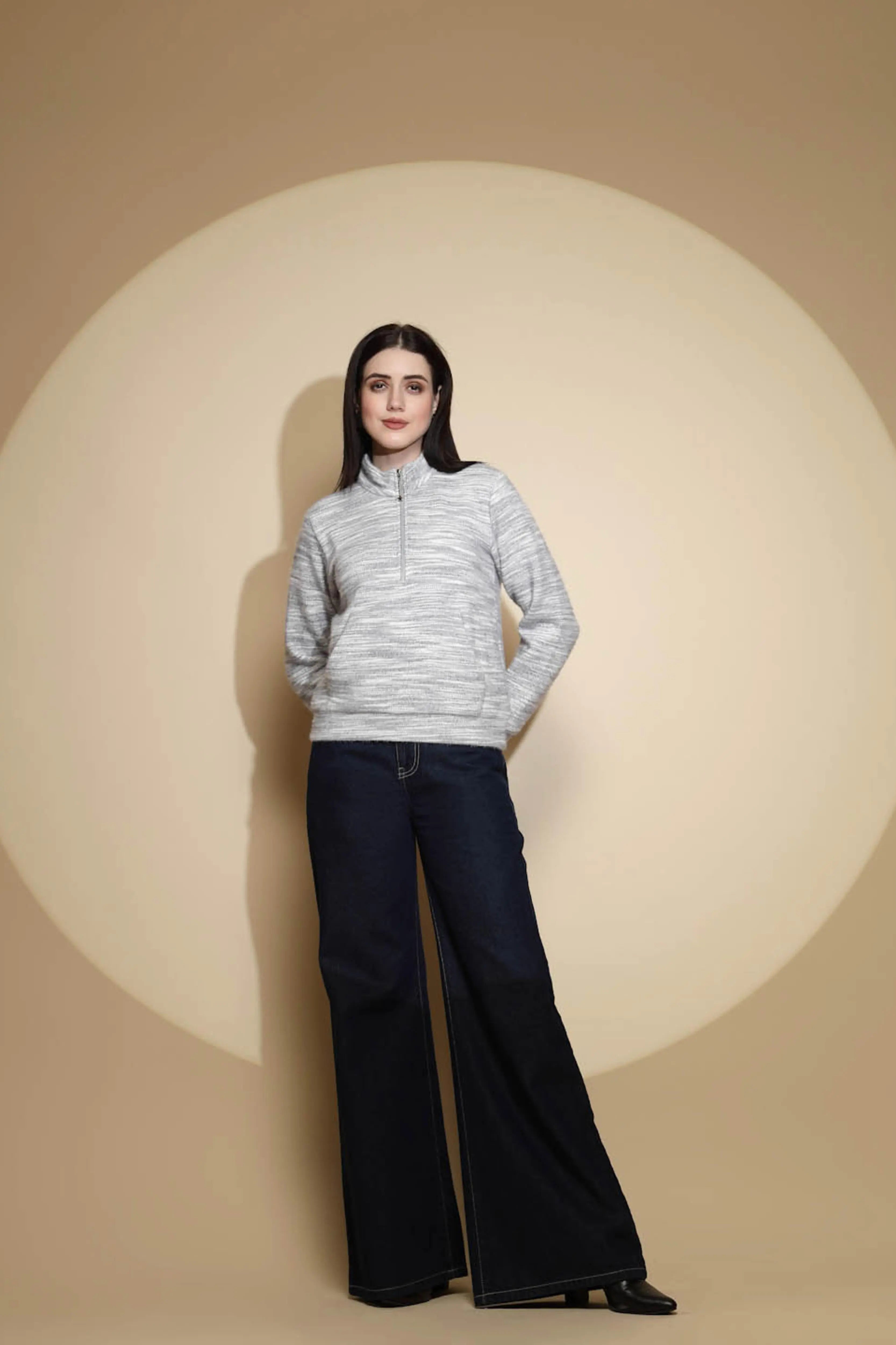 Grey Abstract Acrylic Sweatshirt - Global Republic