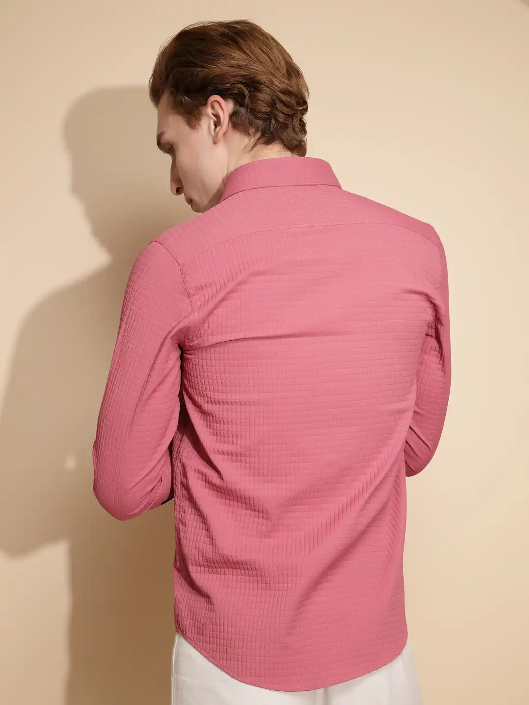 Pink Solid cotton Shirt - Global Republic