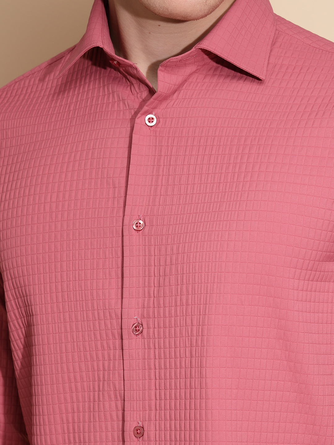 Pink Solid cotton Shirt - Global Republic