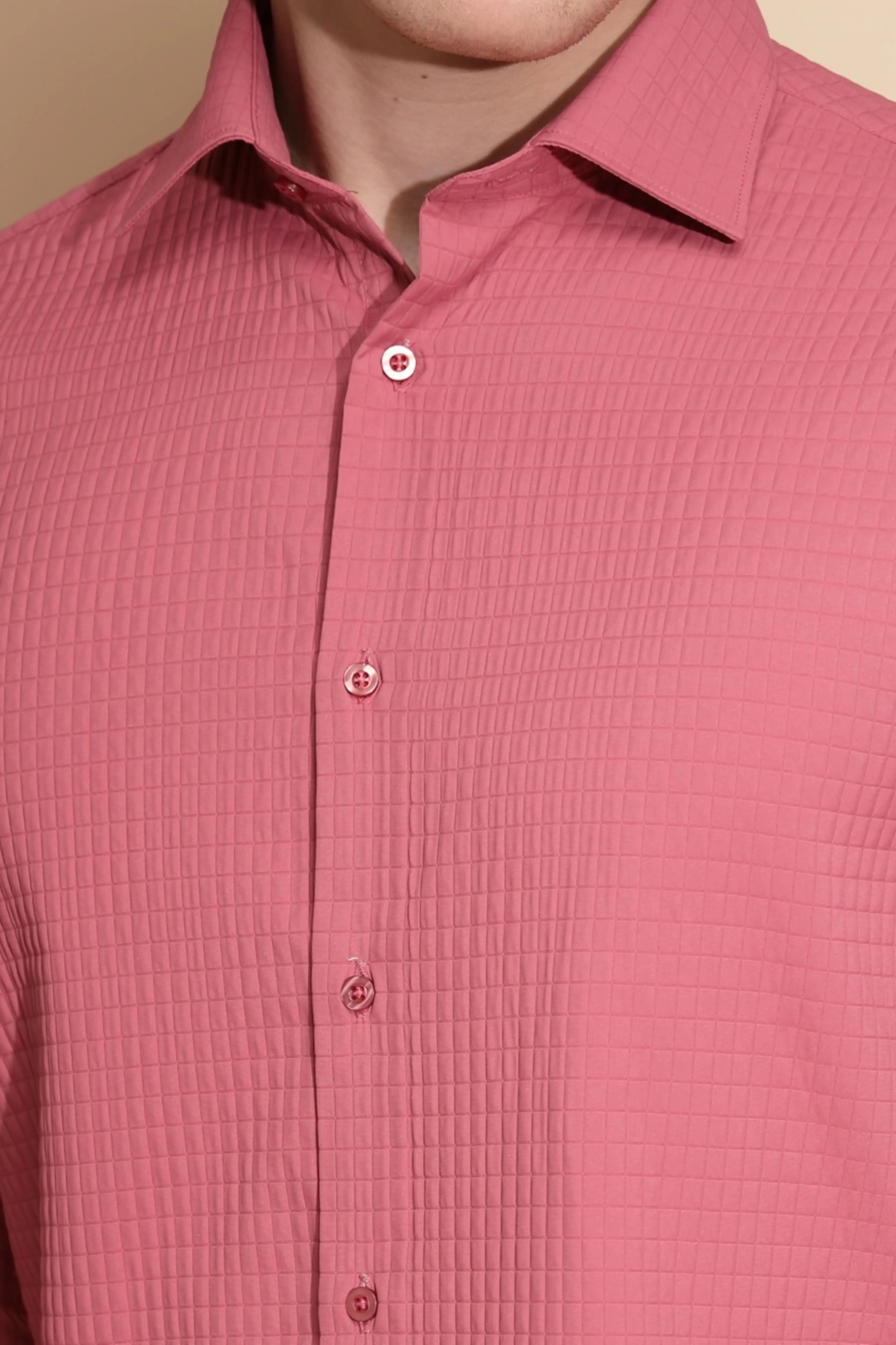 Pink Solid cotton Shirt