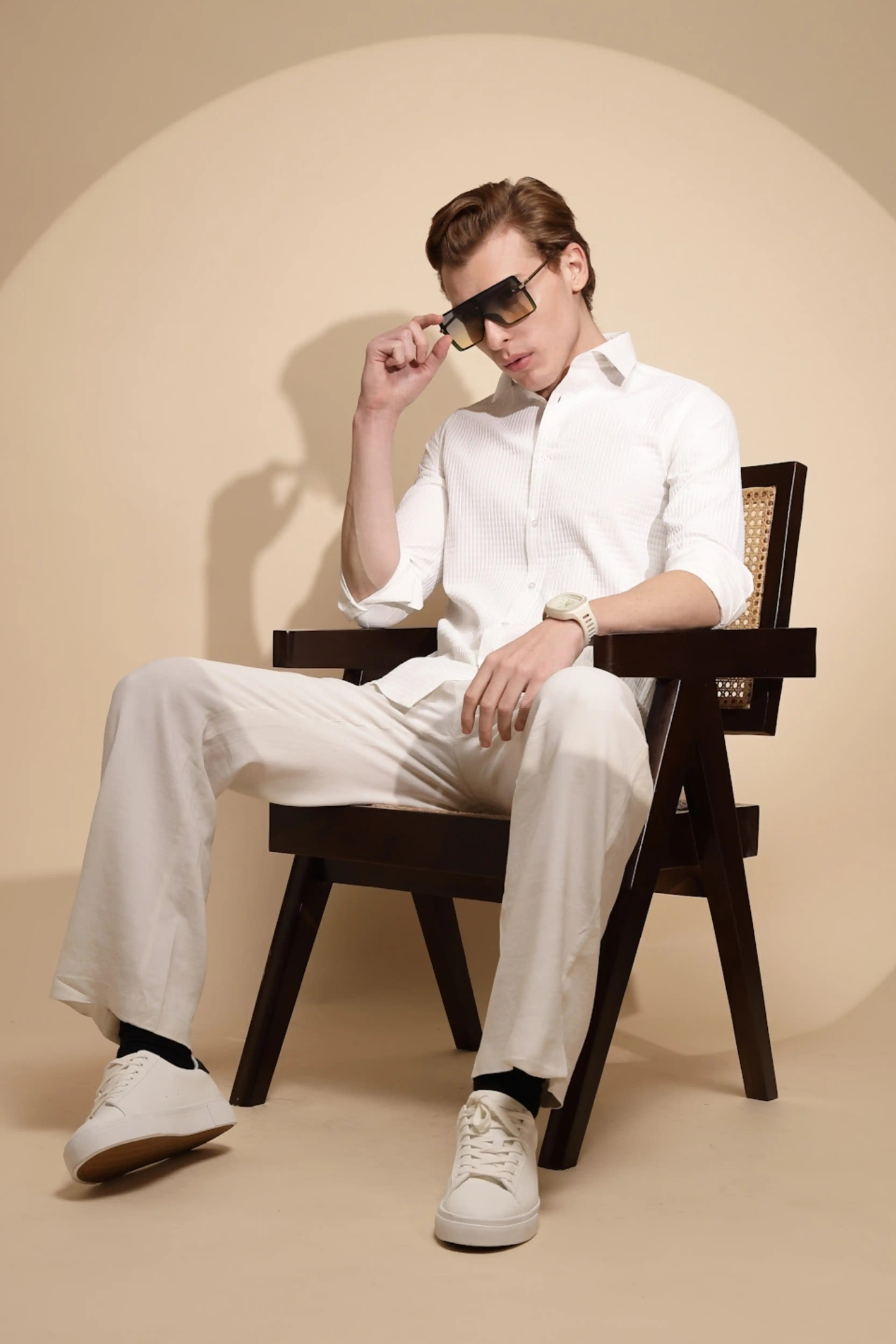 White Solid cotton Shirt