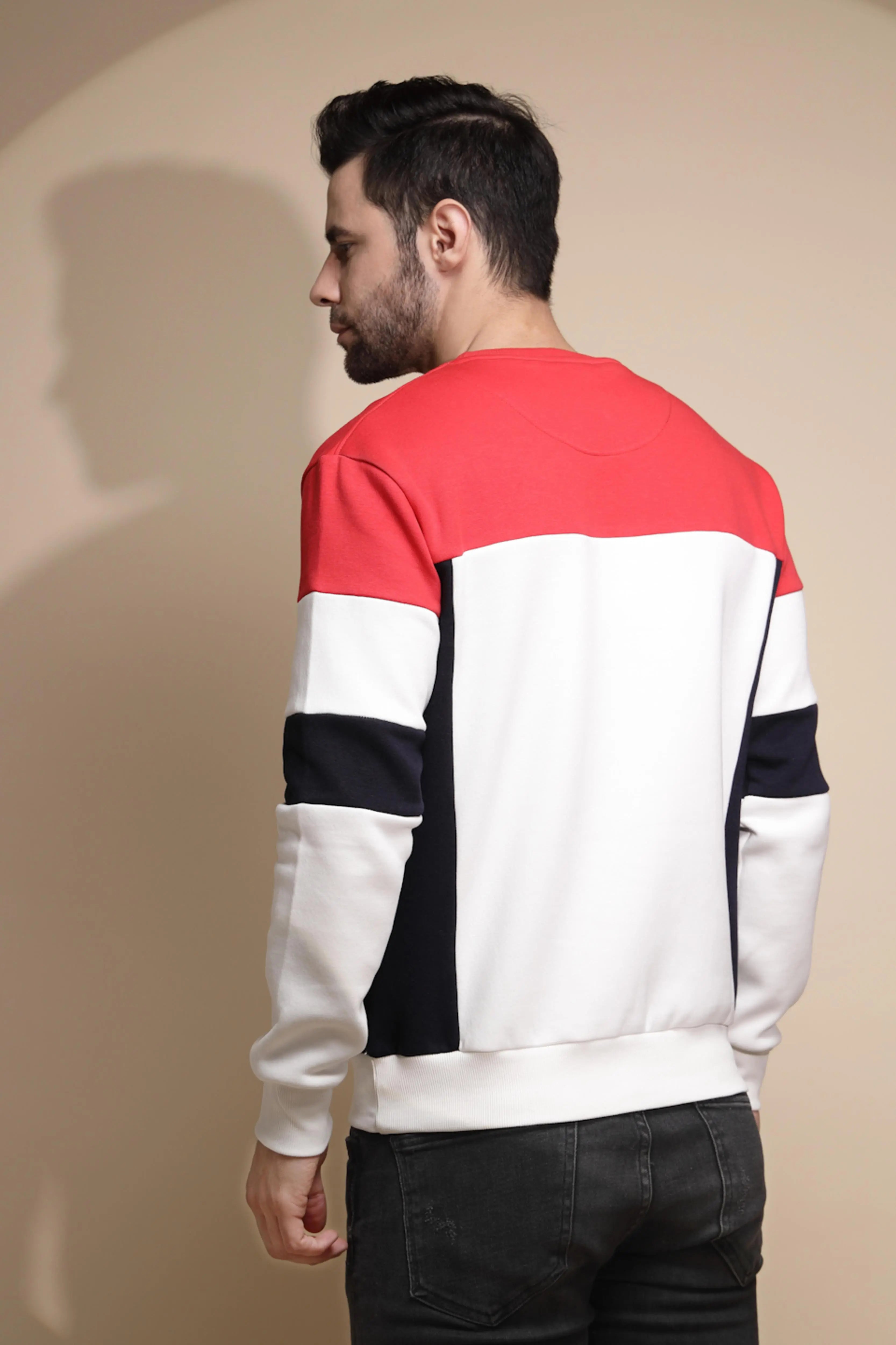 Men Off White Printed Round Neck Full Sleeve Hosiery Sweatshirt - Global Republic