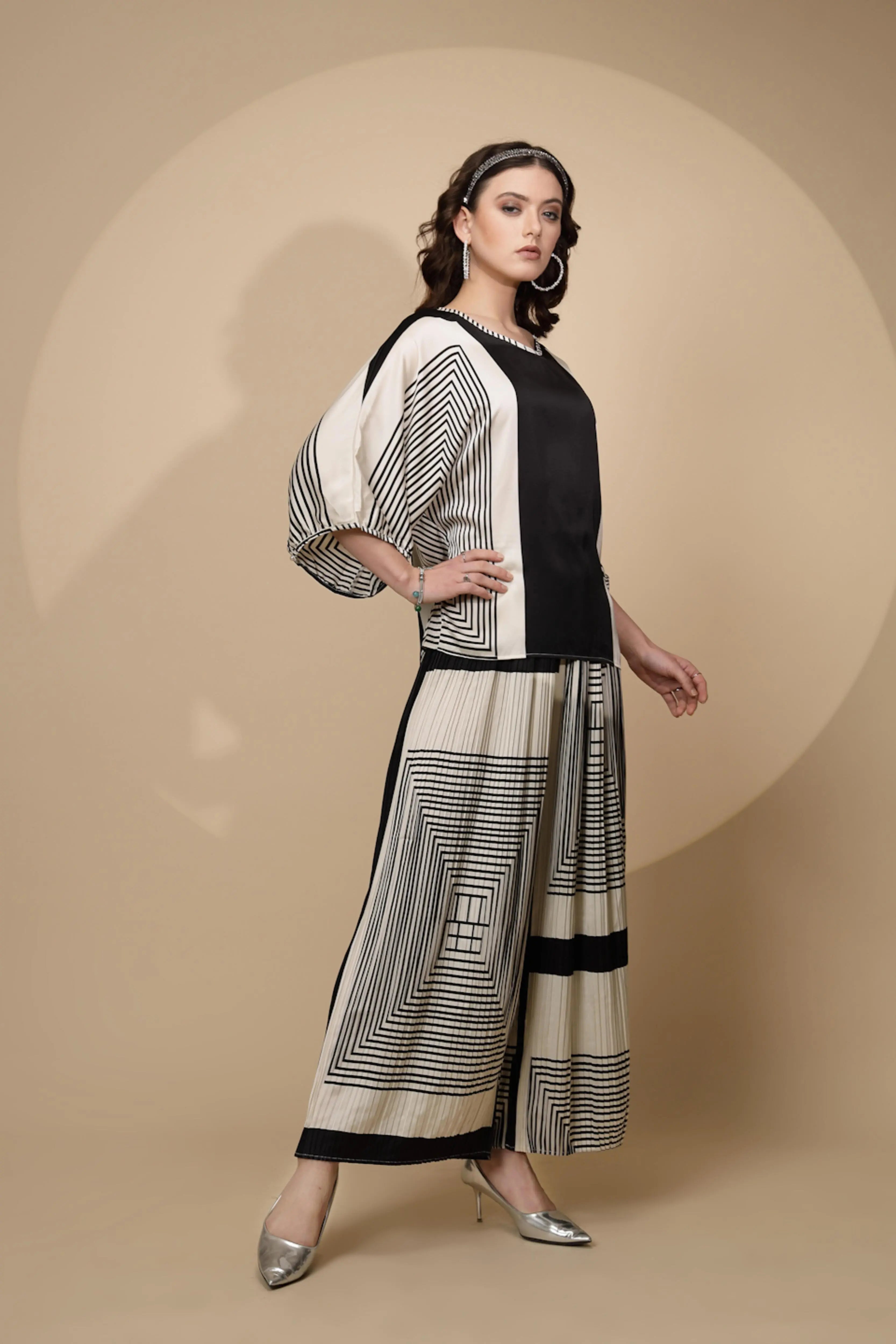 Black Regular Fit Co-Ord Set For Women - Global Republic