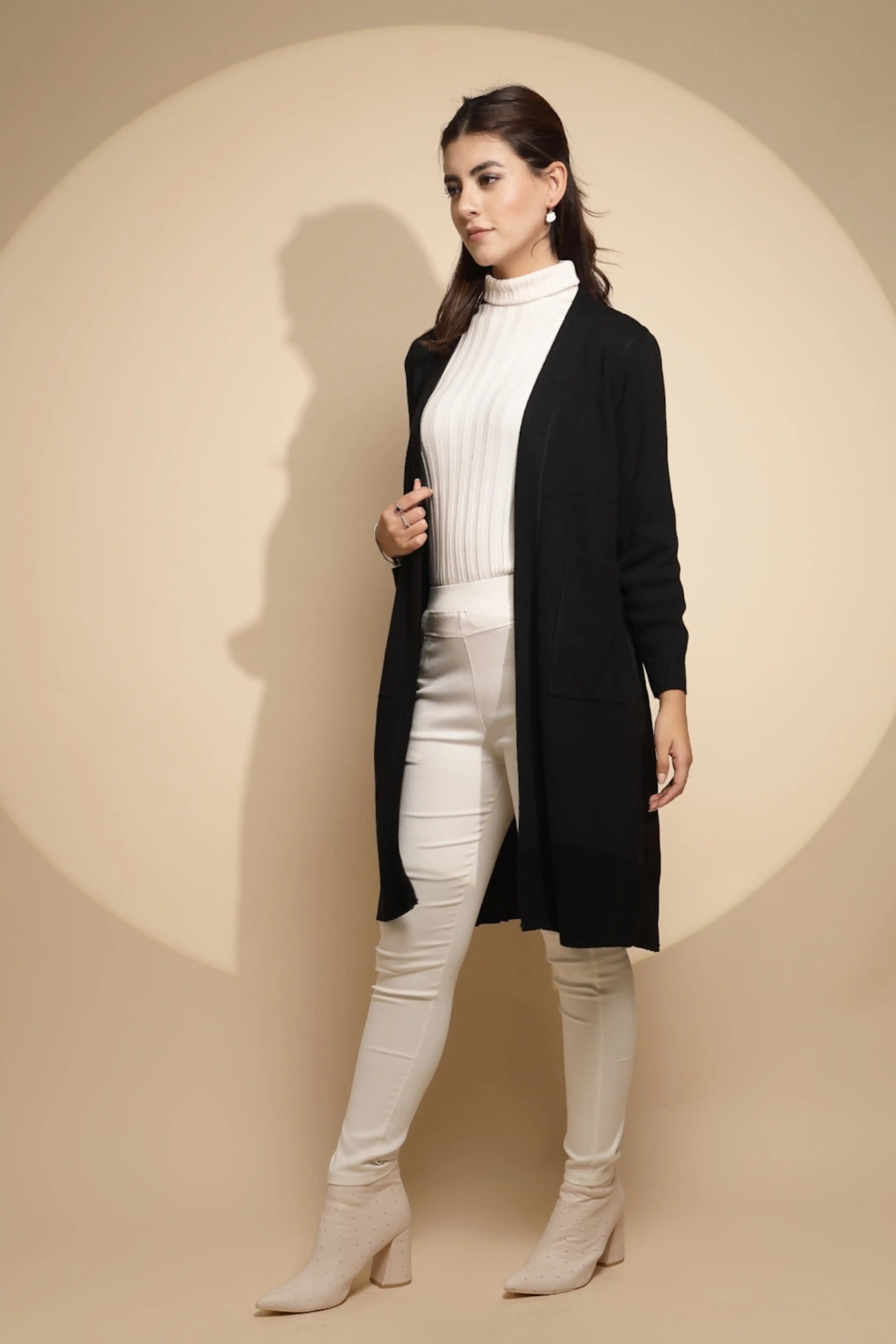 Black Long Winter Shrug