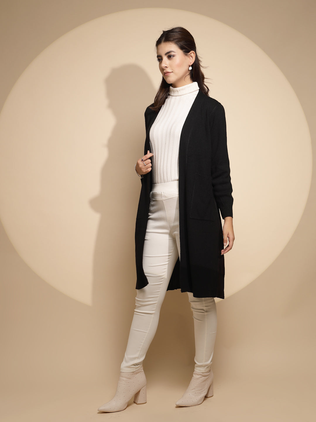 Black Long Winter Shrug - Global Republic