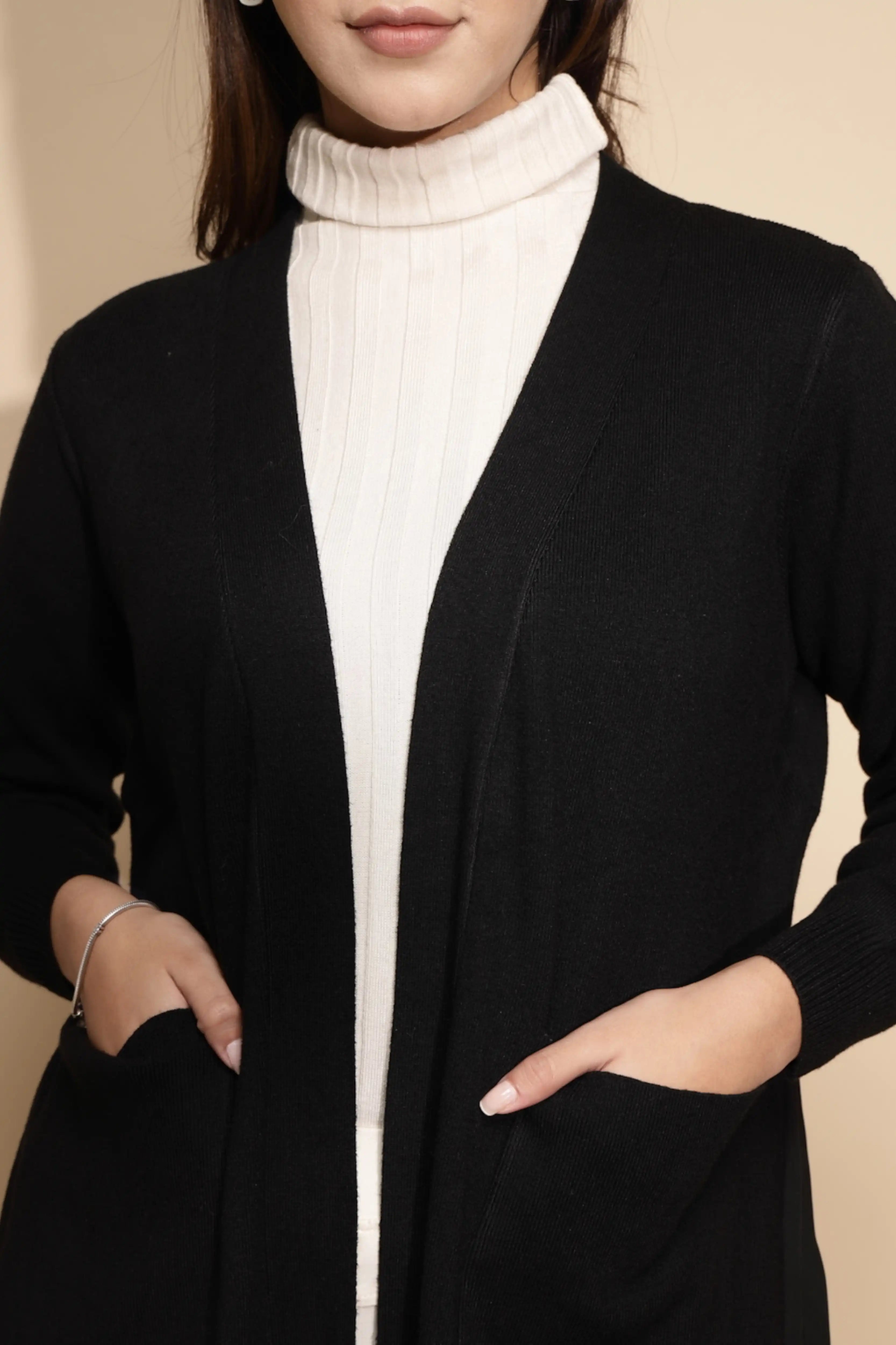 Black Long Winter Shrug