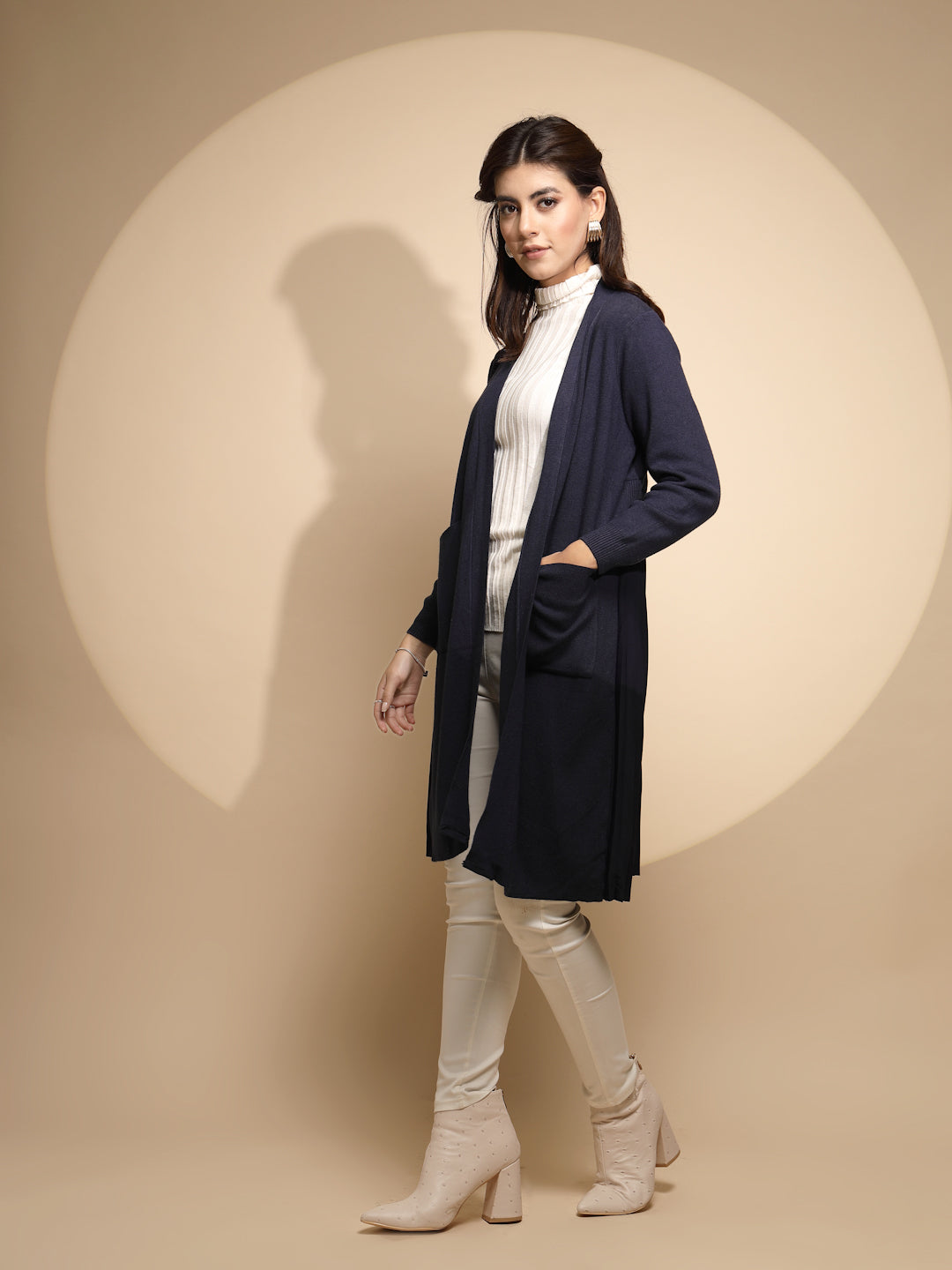 Blue Solid Winter Shrug - Global Republic