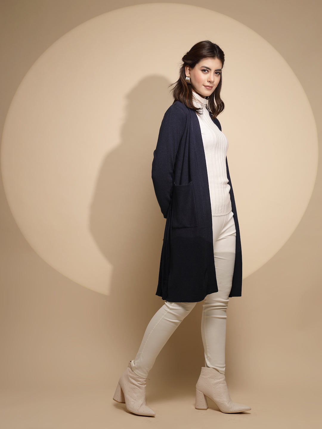 Blue Solid Winter Shrug - Global Republic