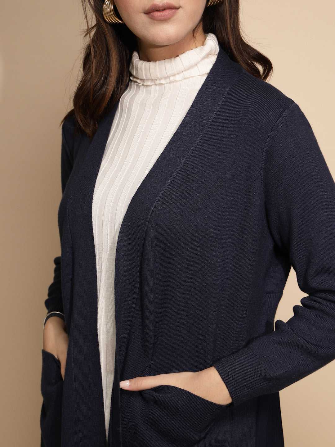 Blue Solid Winter Shrug - Global Republic