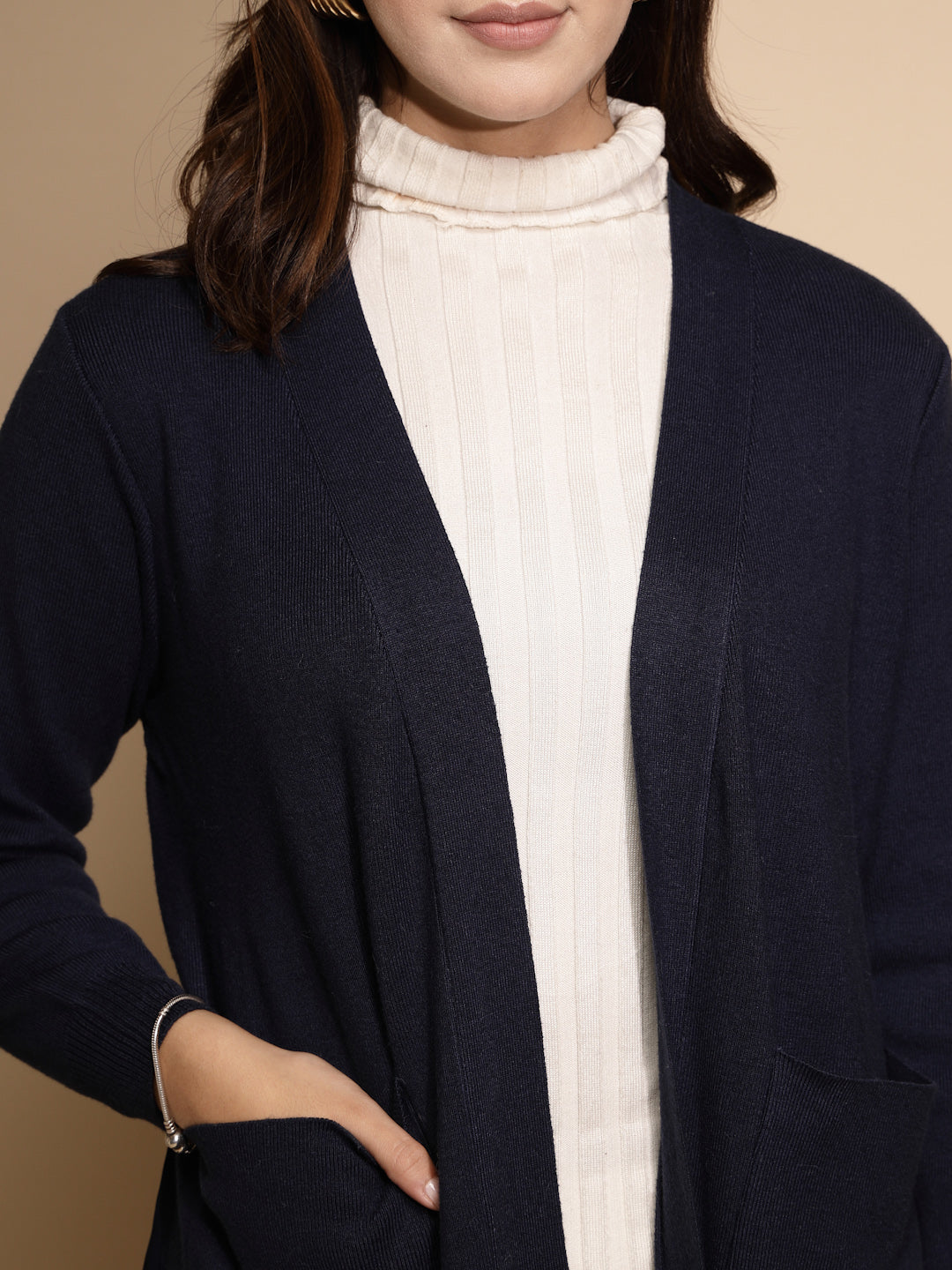 Blue Solid Winter Shrug - Global Republic