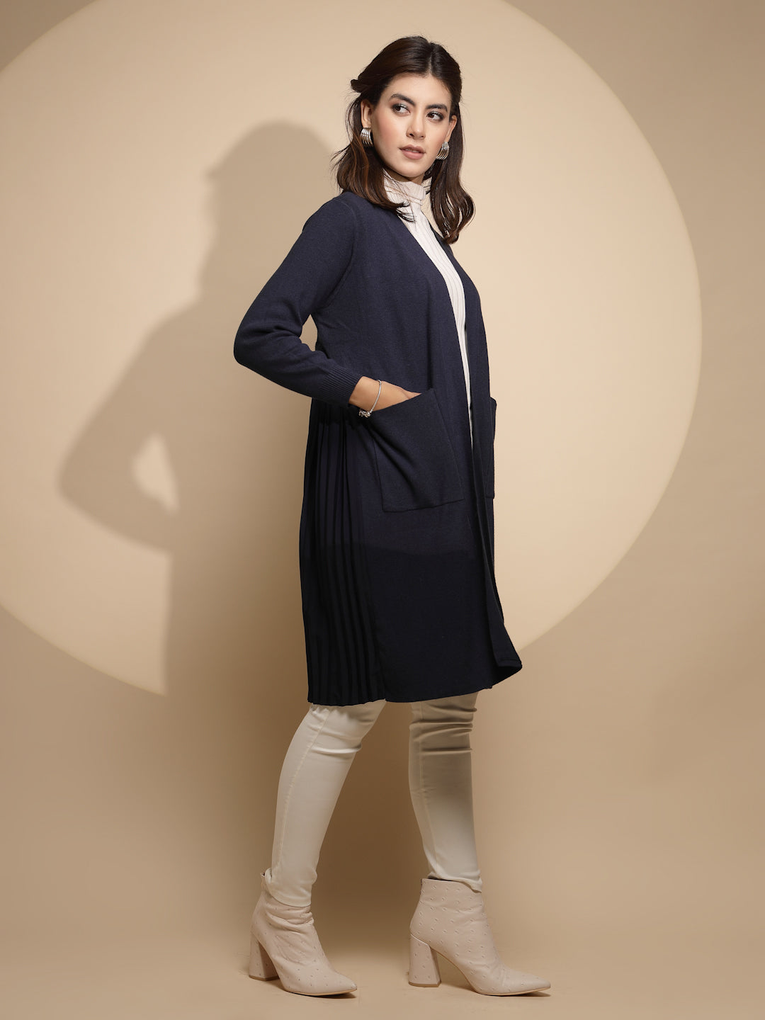 Blue Solid Winter Shrug - Global Republic