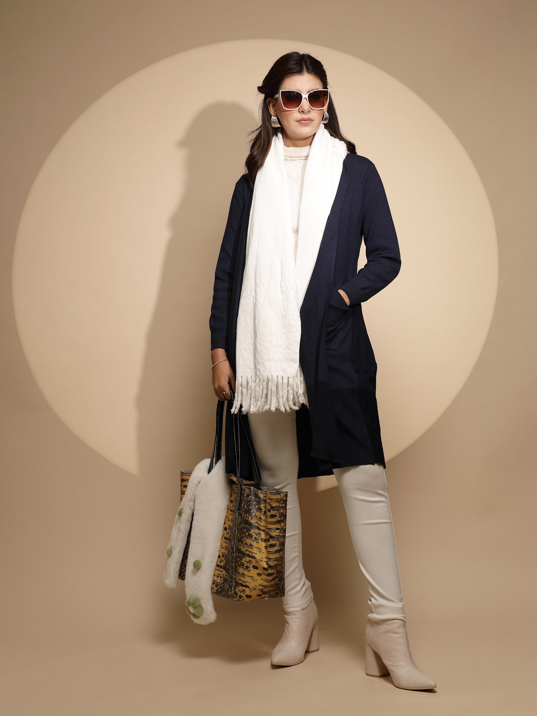 Blue Solid Winter Shrug - Global Republic