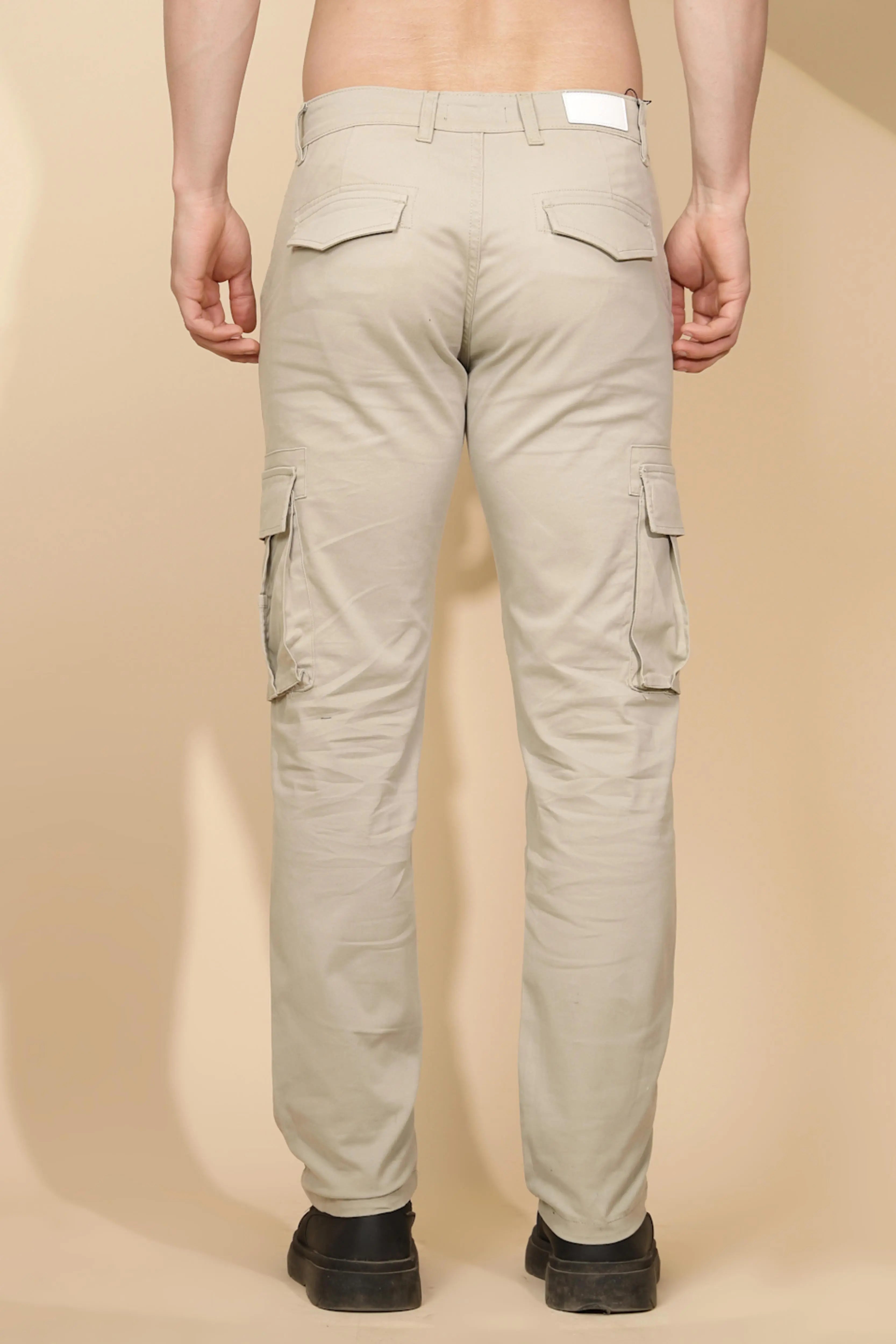 Pista Green Cotton Blend Regular Fit Cargo For Men - Global Republic
