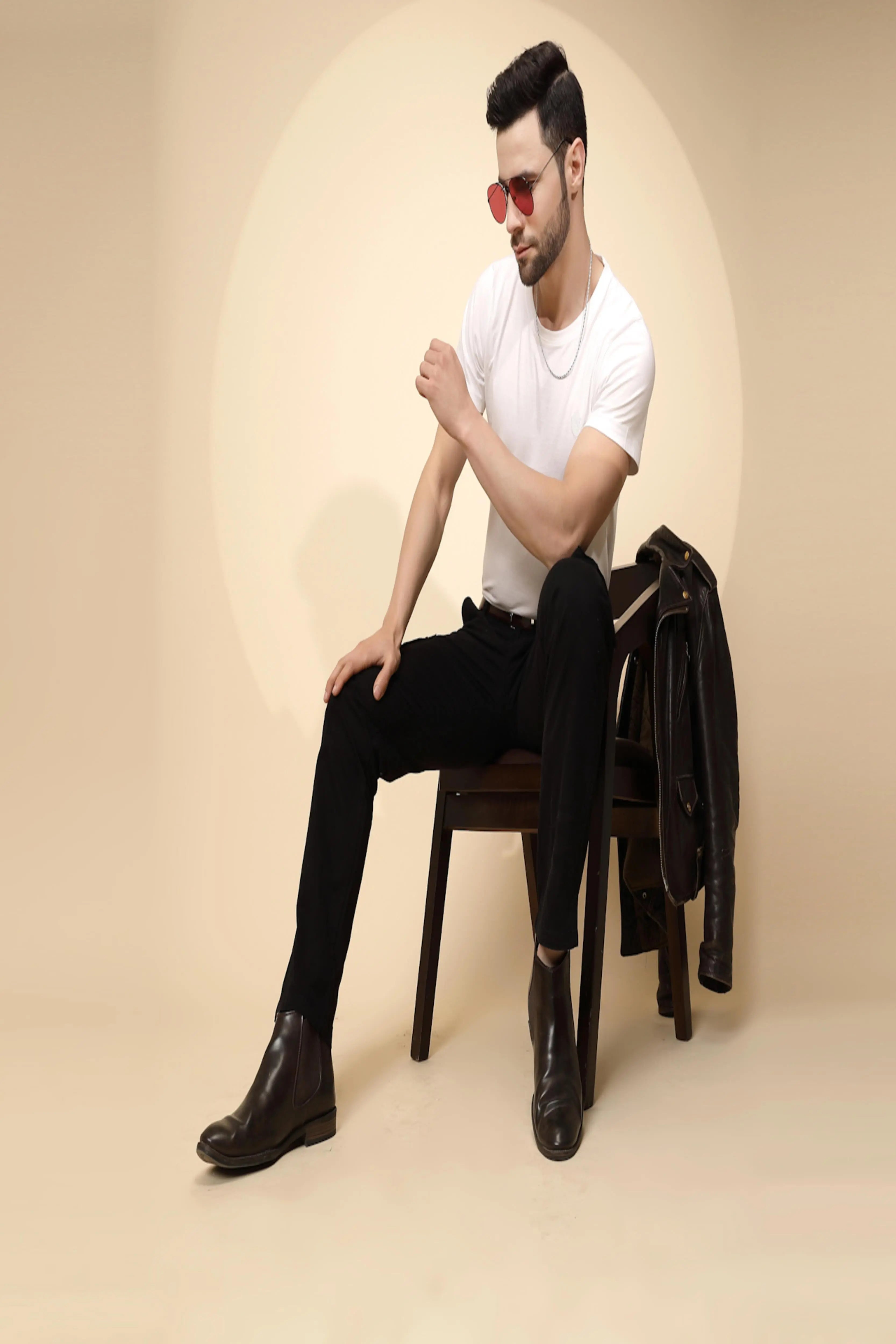 Black Cotton Blend Cargo - Global Republic