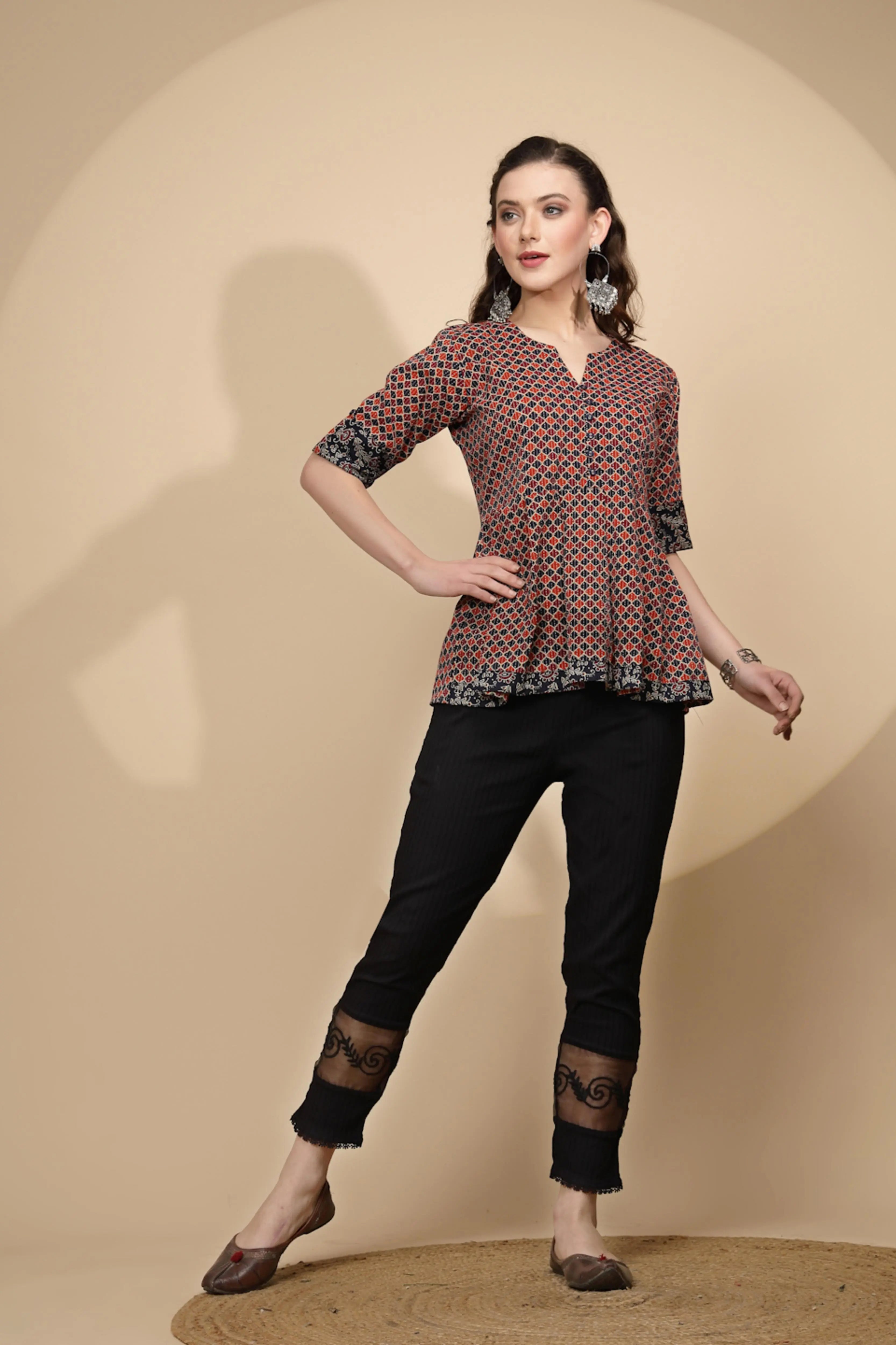 Maroon Regular Fit Tunic For Women - Global Republic
