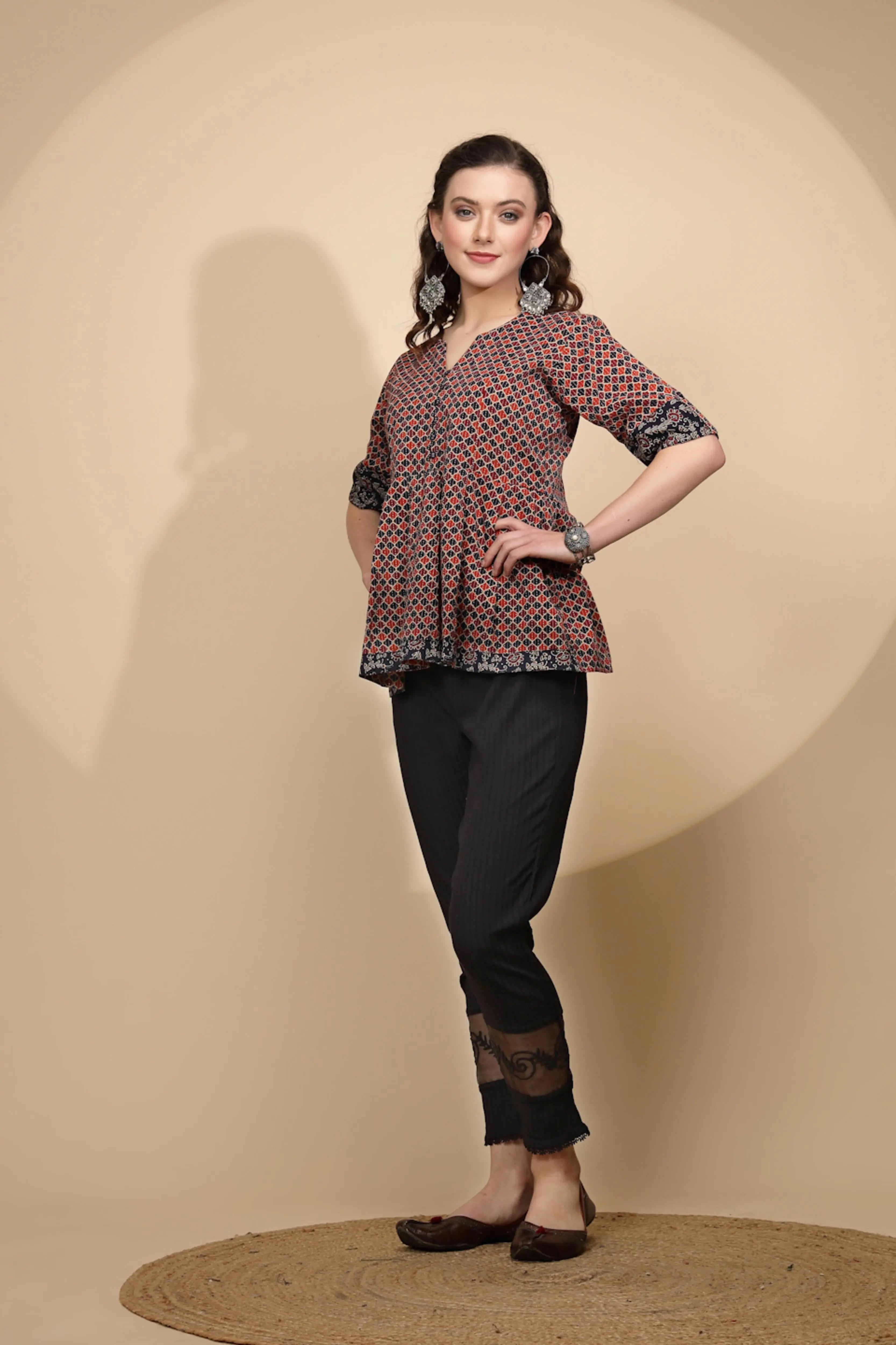 Maroon Regular Fit Tunic For Women - Global Republic