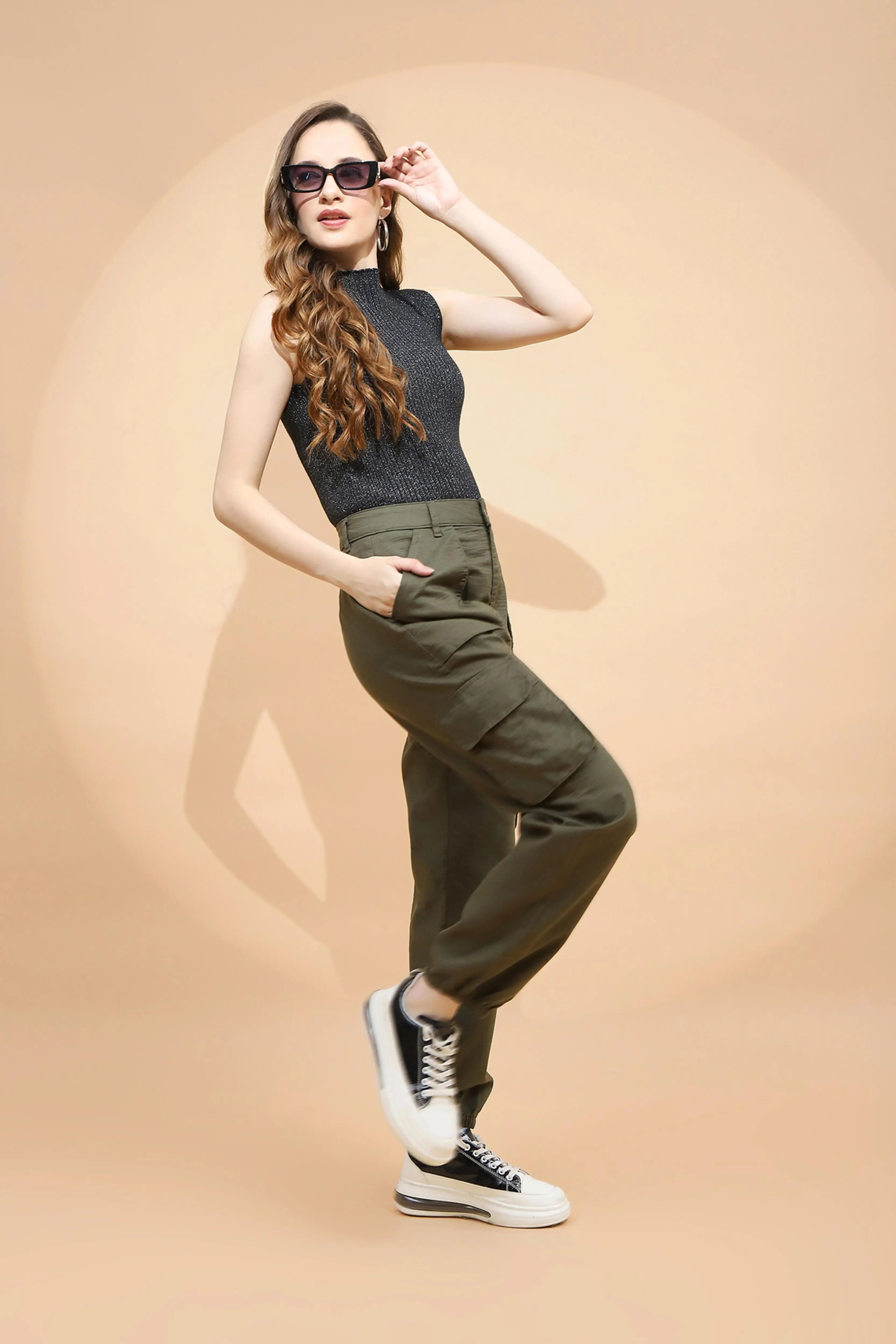 Olive Cotton Straight Fit Jogger - Global Republic