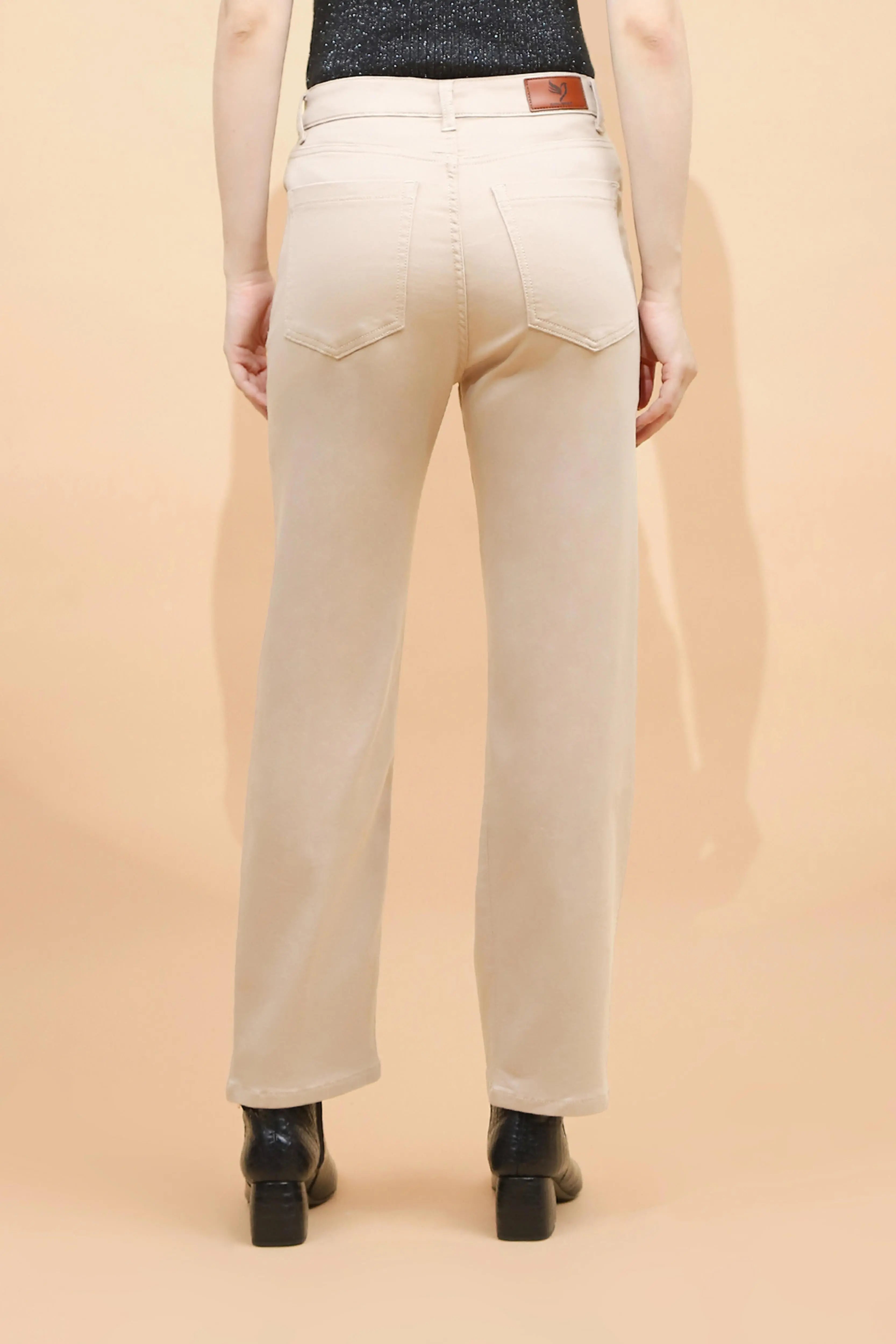 Fawn Cotton Straight Fit Trouser - Global Republic