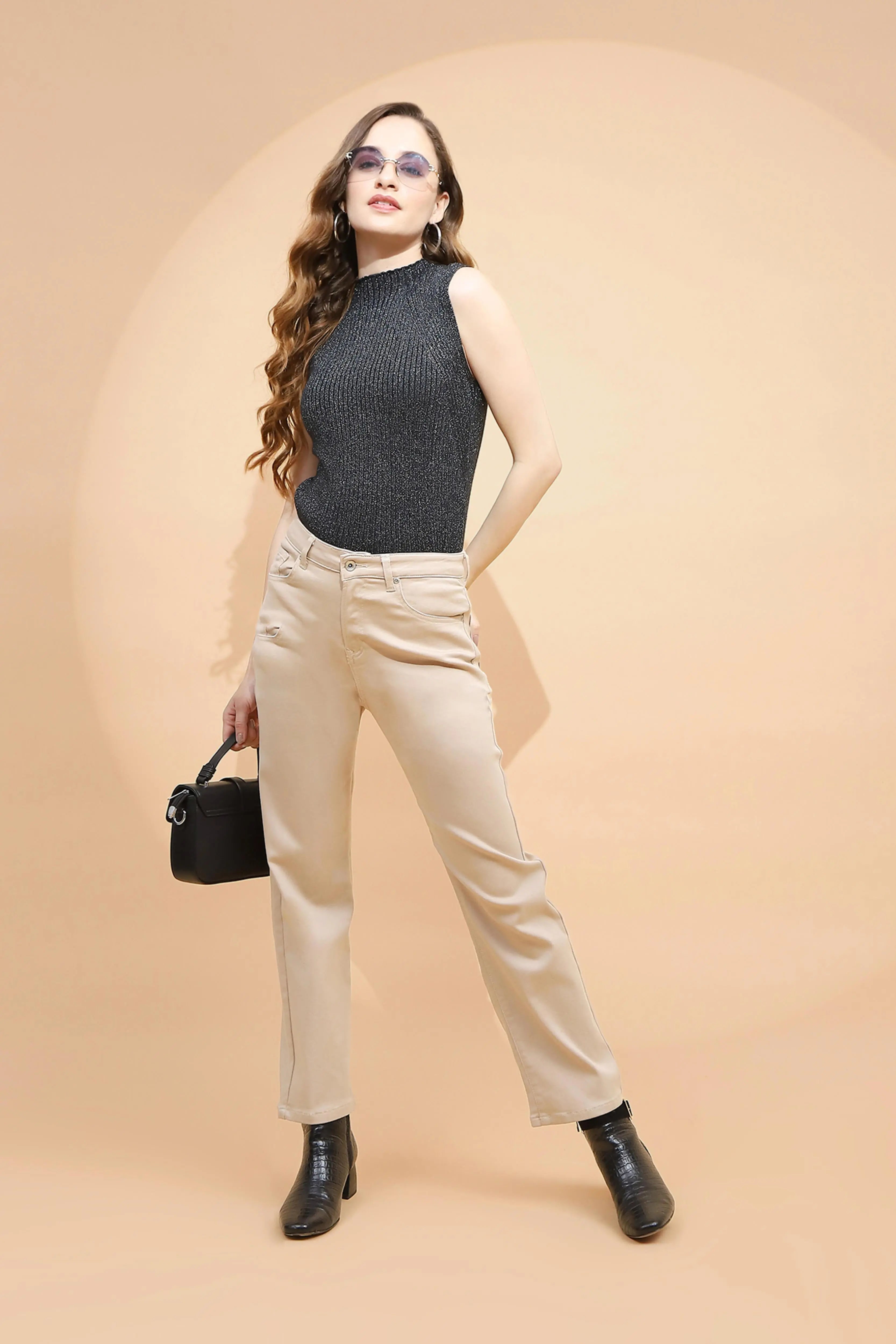 Fawn Cotton Straight Fit Trouser - Global Republic