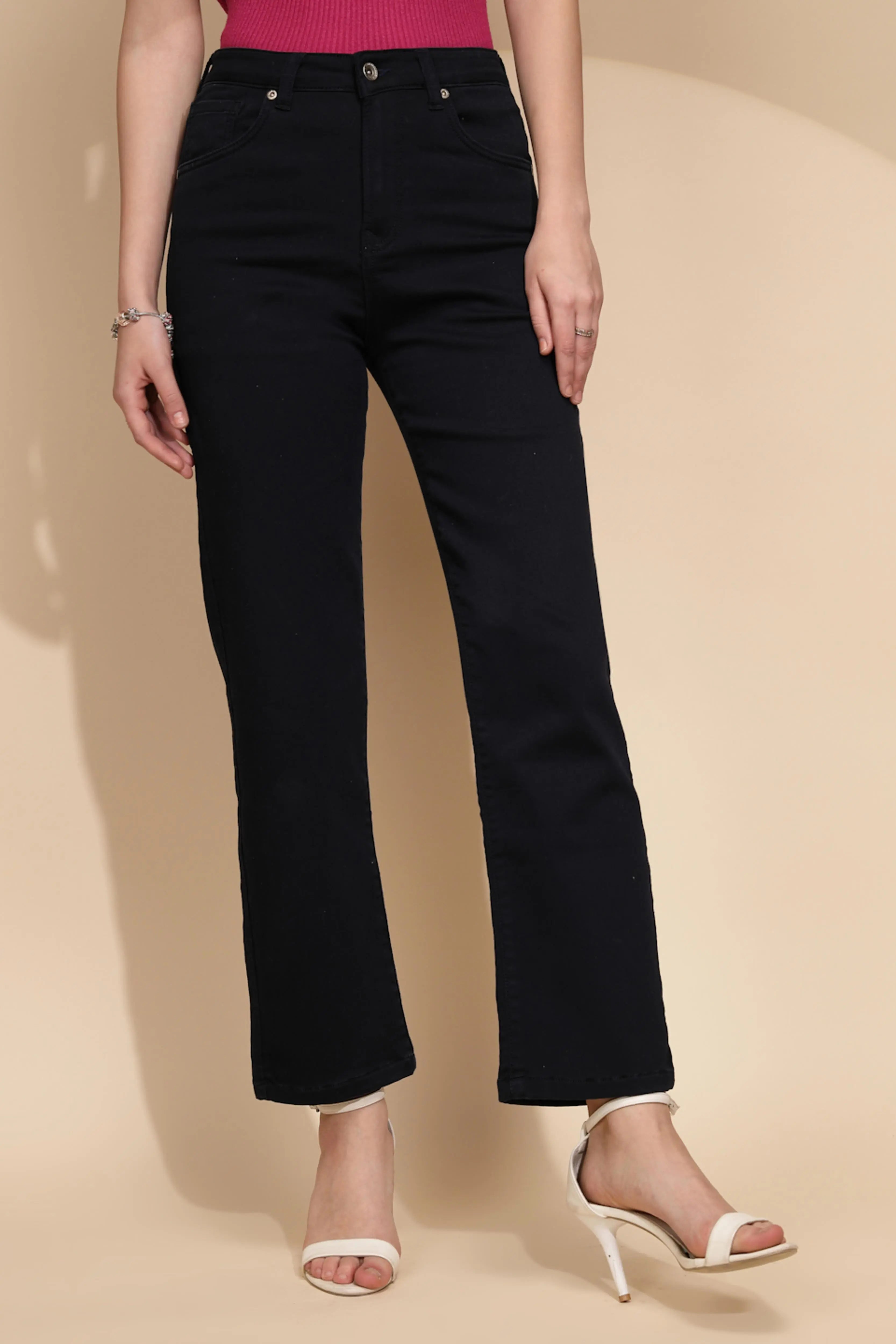 Navy Blue Cotton Blend Trouser - Global Republic