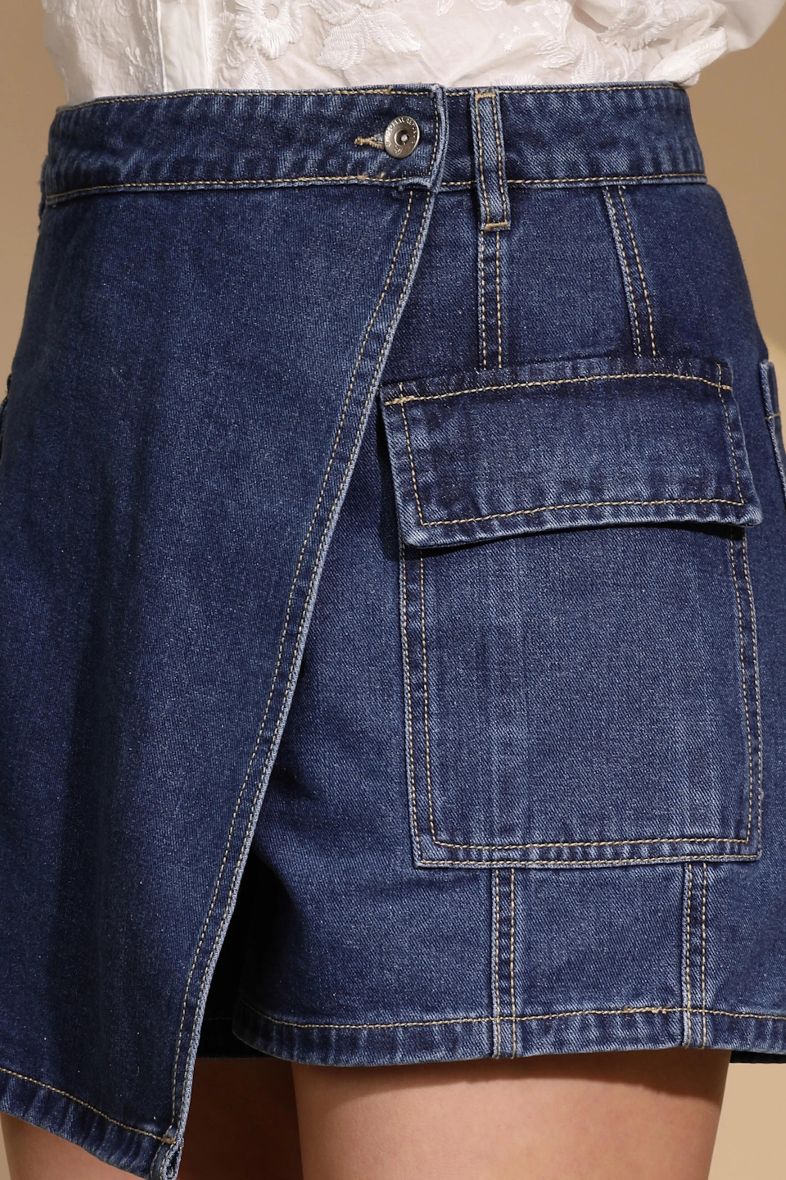 Blue Denim Regular Fit Shorts - Global Republic