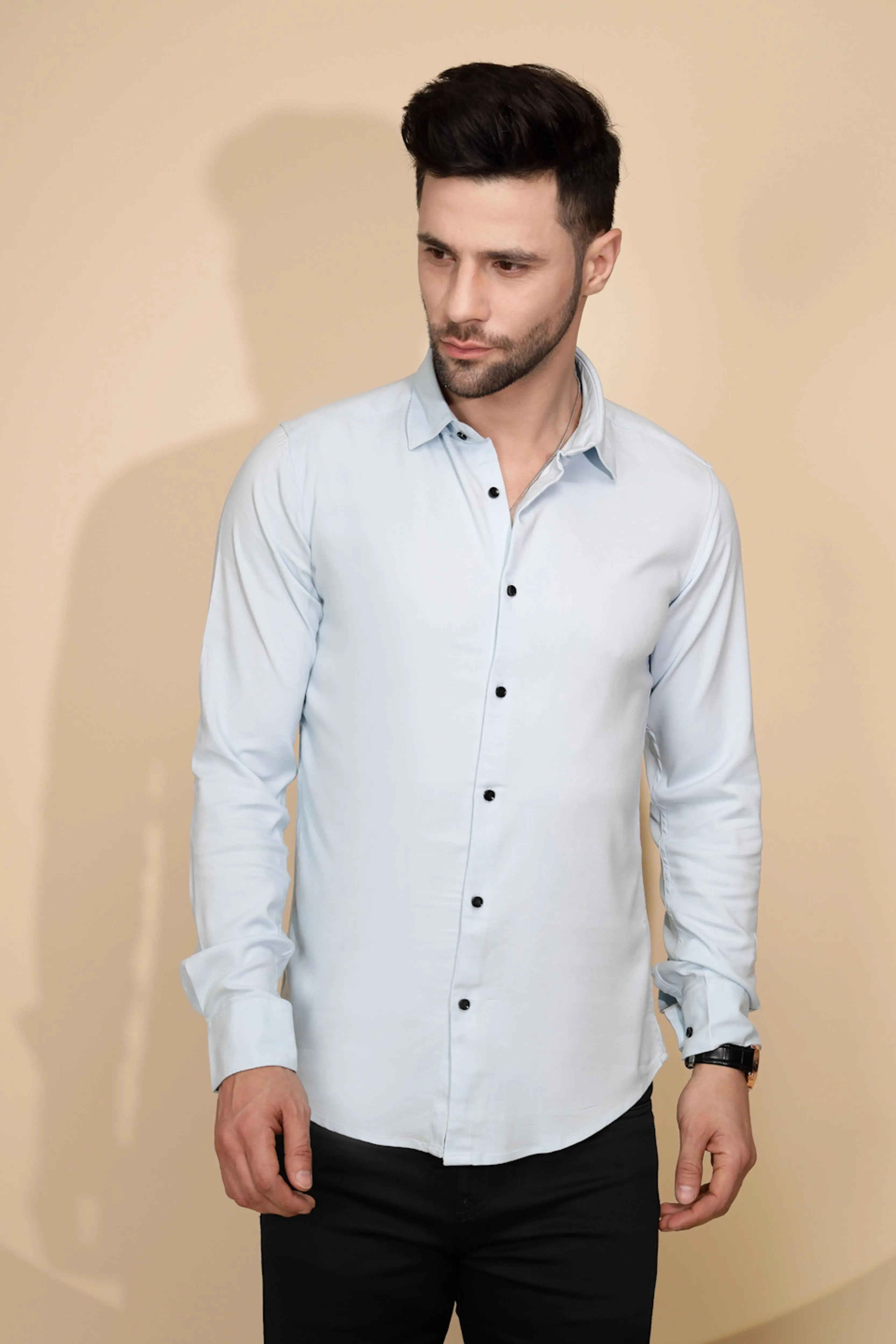 Blue Tailored Fit Shirt - Global Republic