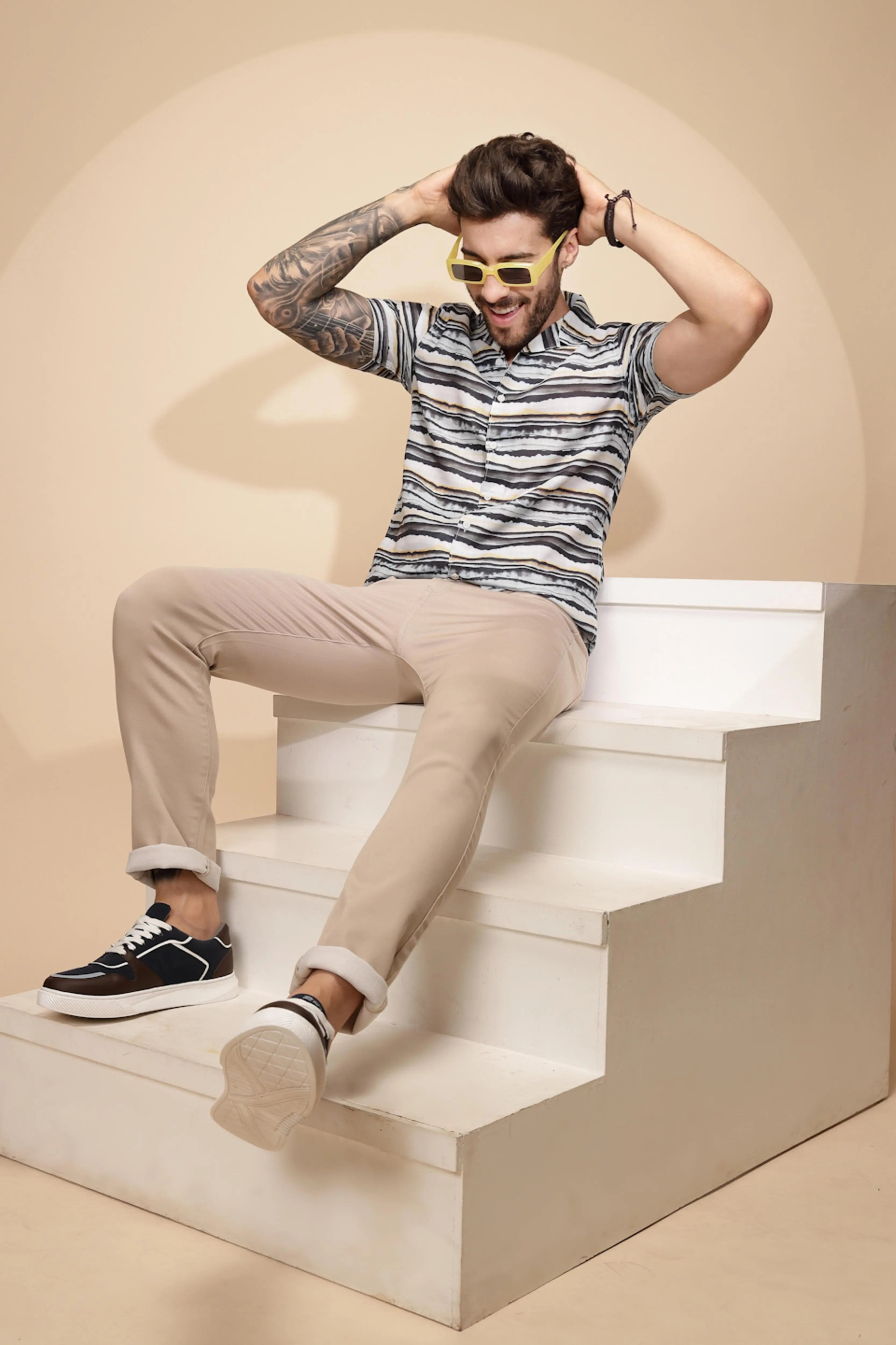 Multicolor Rayon Regular Fit Shirt For Men - Global Republic