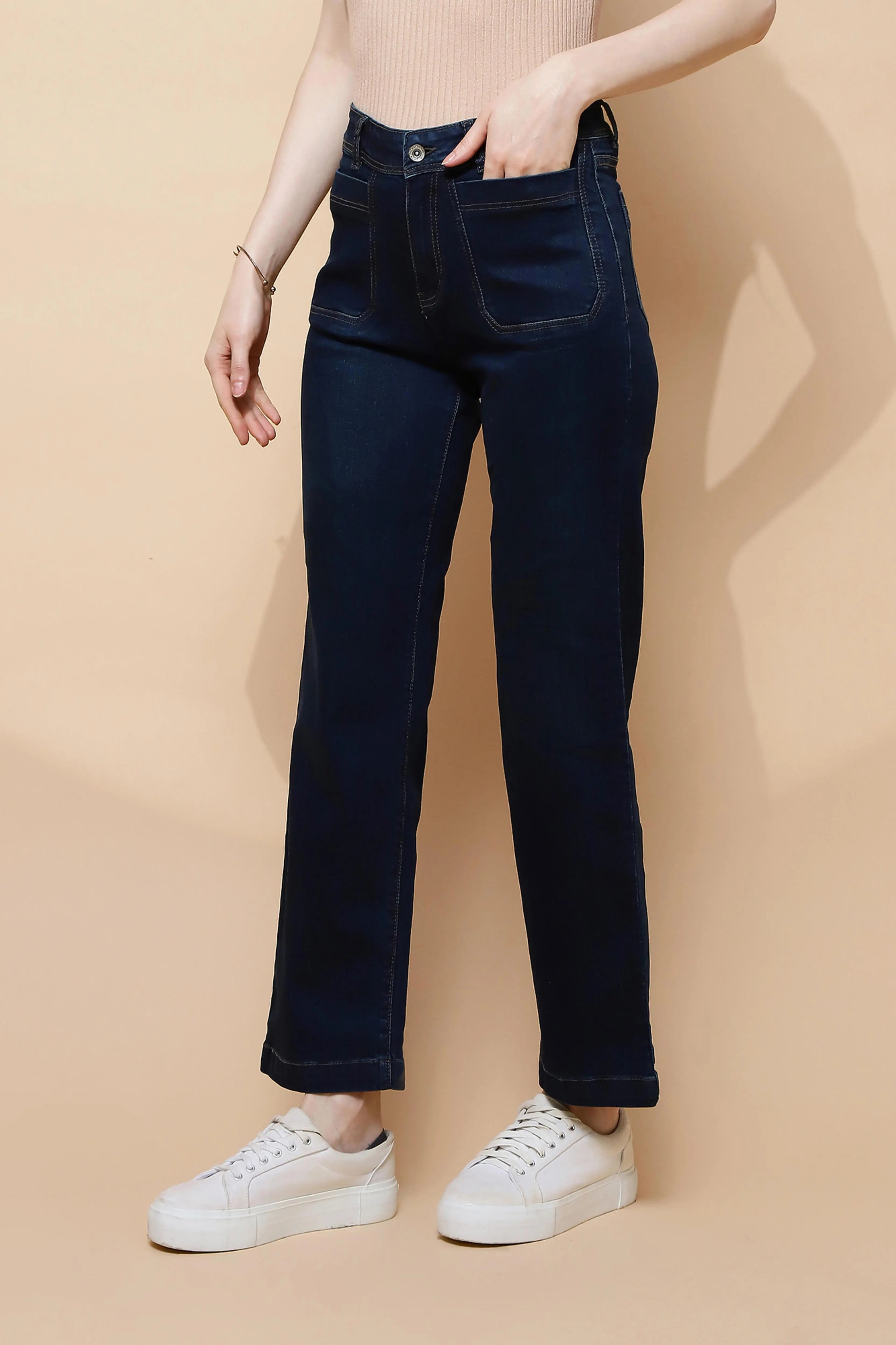 Blue Straight Relaxed Fit Jeans - Global Republic