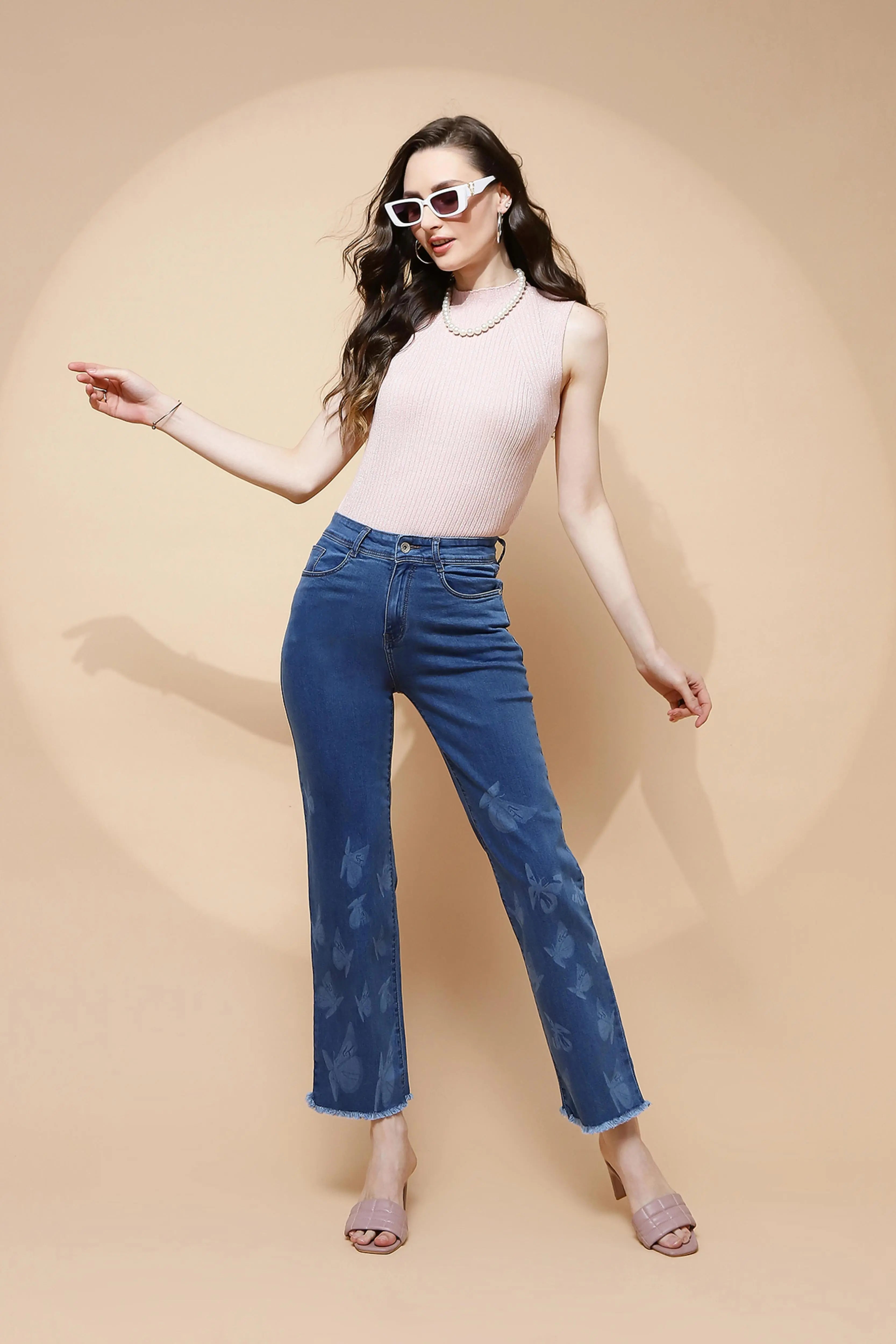 Blue Straight Slim Fit Jeans - Global Republic