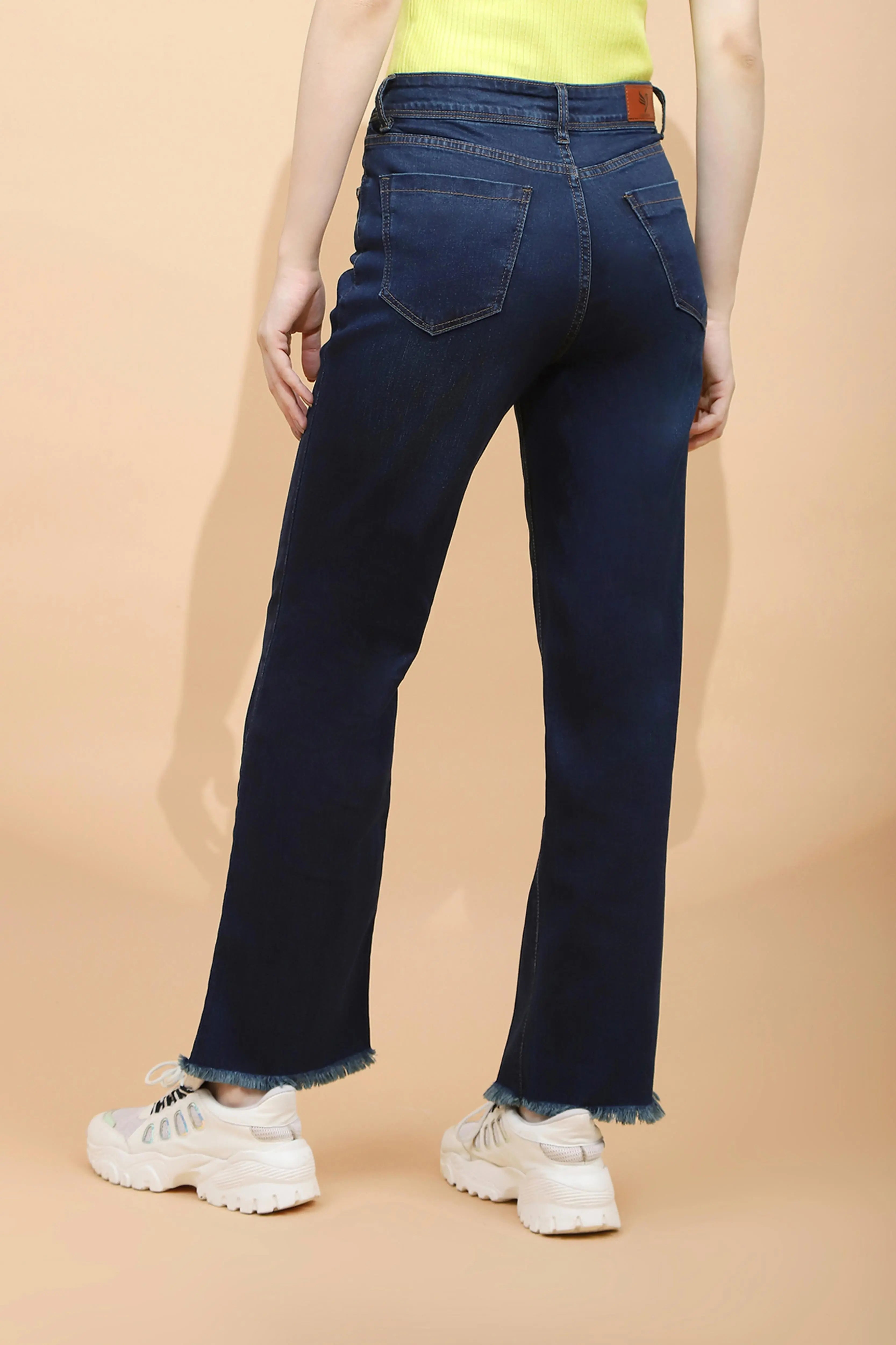 Blue Cotton Flared Jeans - Global Republic
