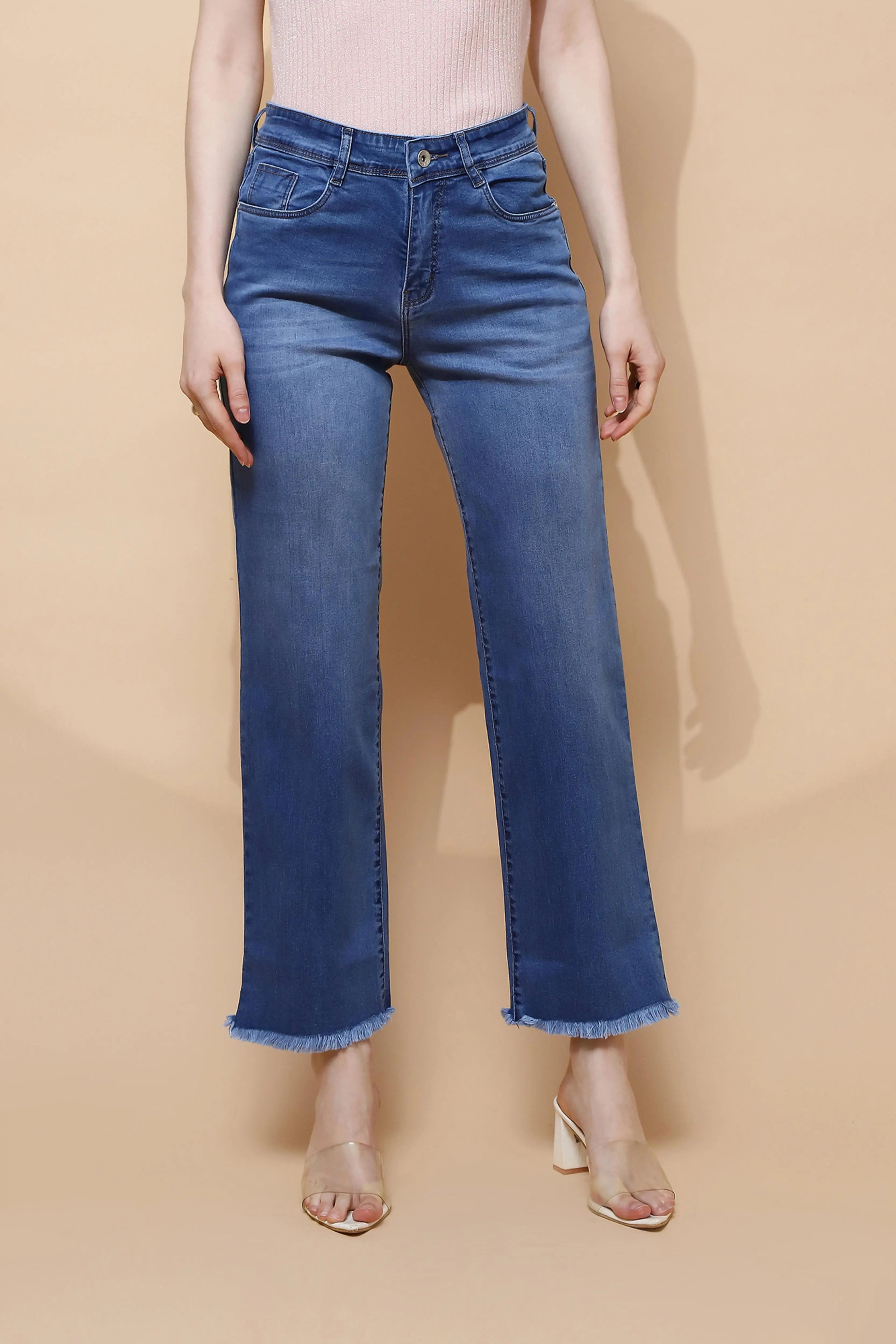 Blue Relaxed Fit Straight Jeans - Global Republic