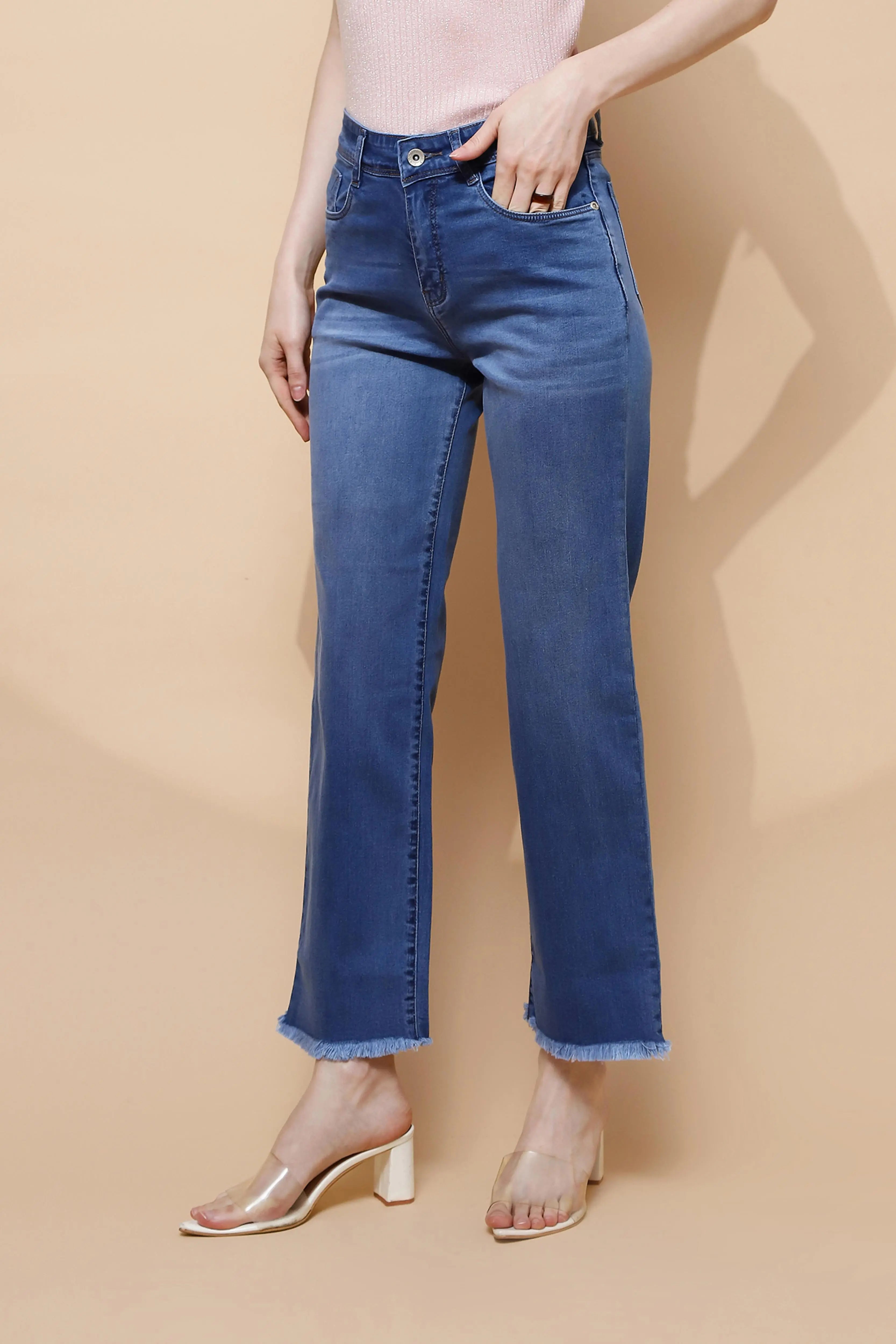 Blue Relaxed Fit Straight Jeans - Global Republic