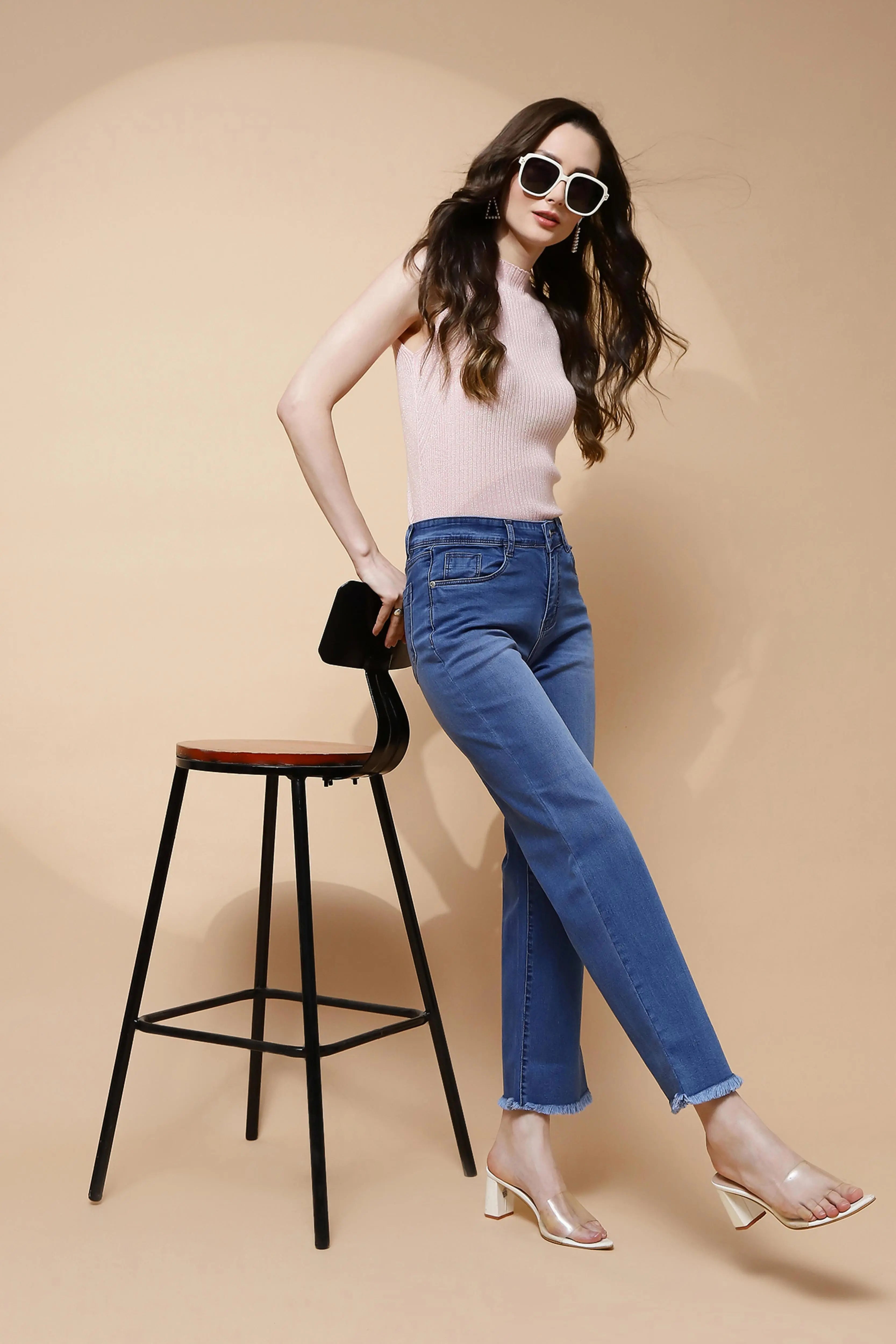 Blue Relaxed Fit Straight Jeans - Global Republic