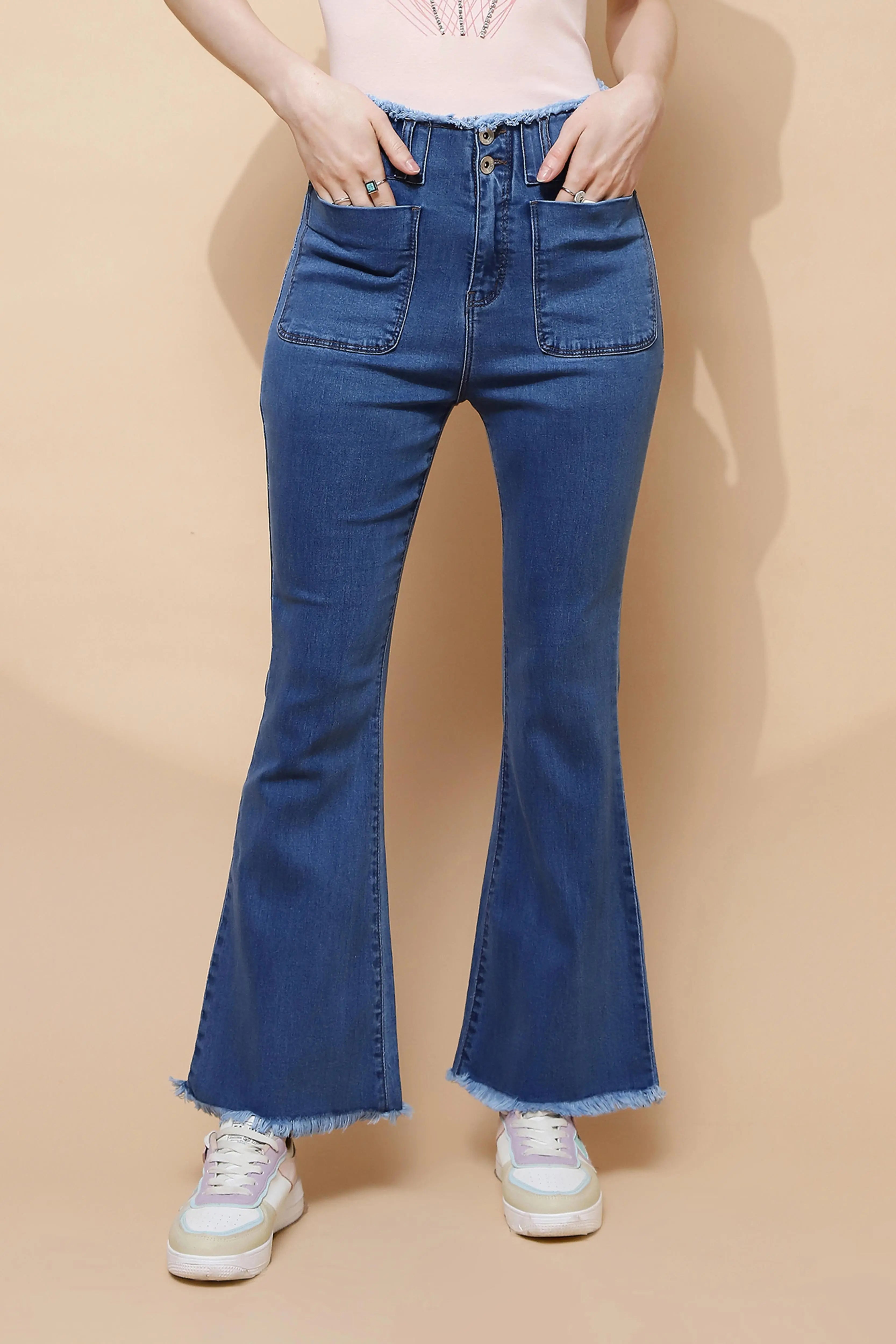 Blue Bootcut Slim Fit Jeans - Global Republic