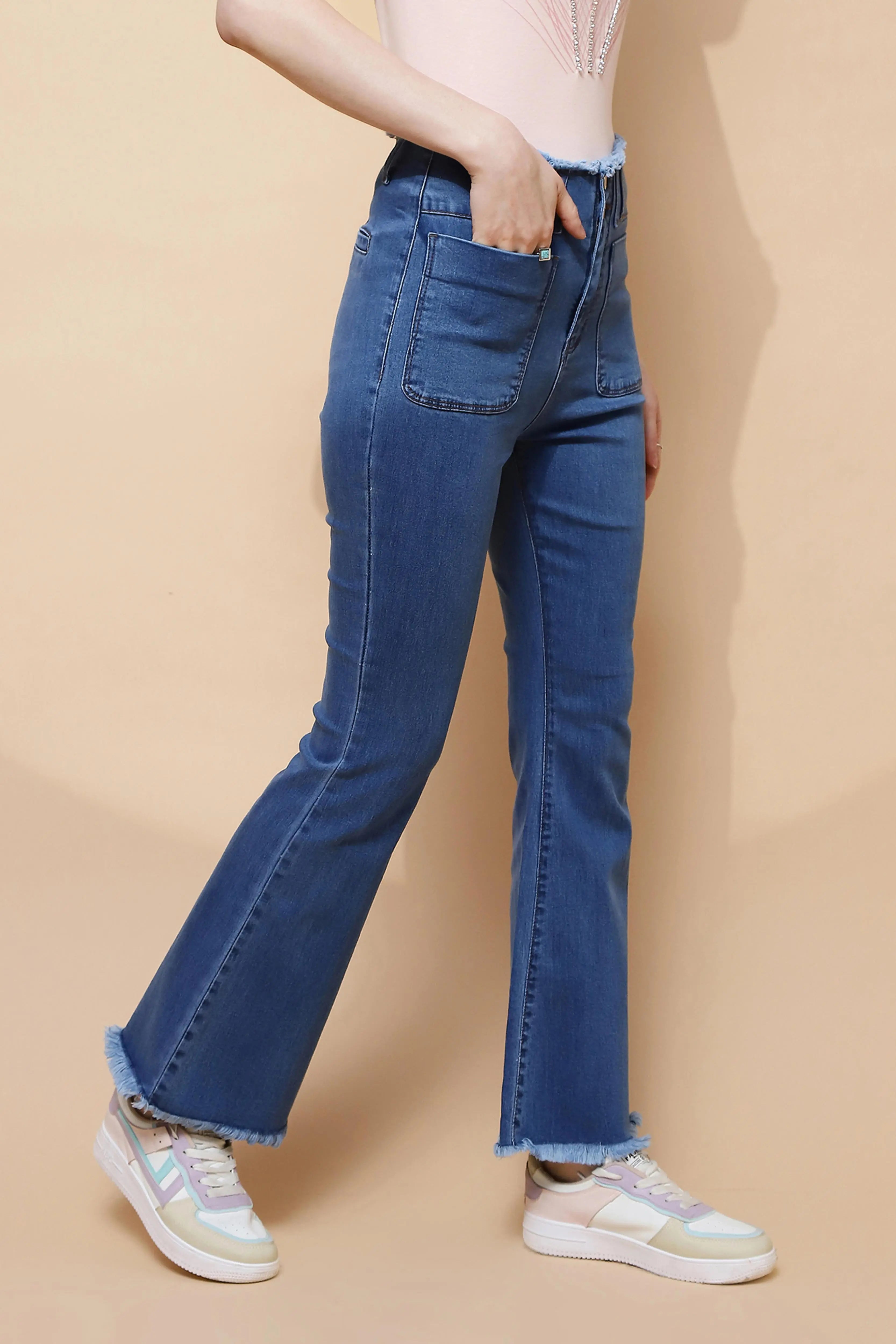 Blue Bootcut Slim Fit Jeans - Global Republic