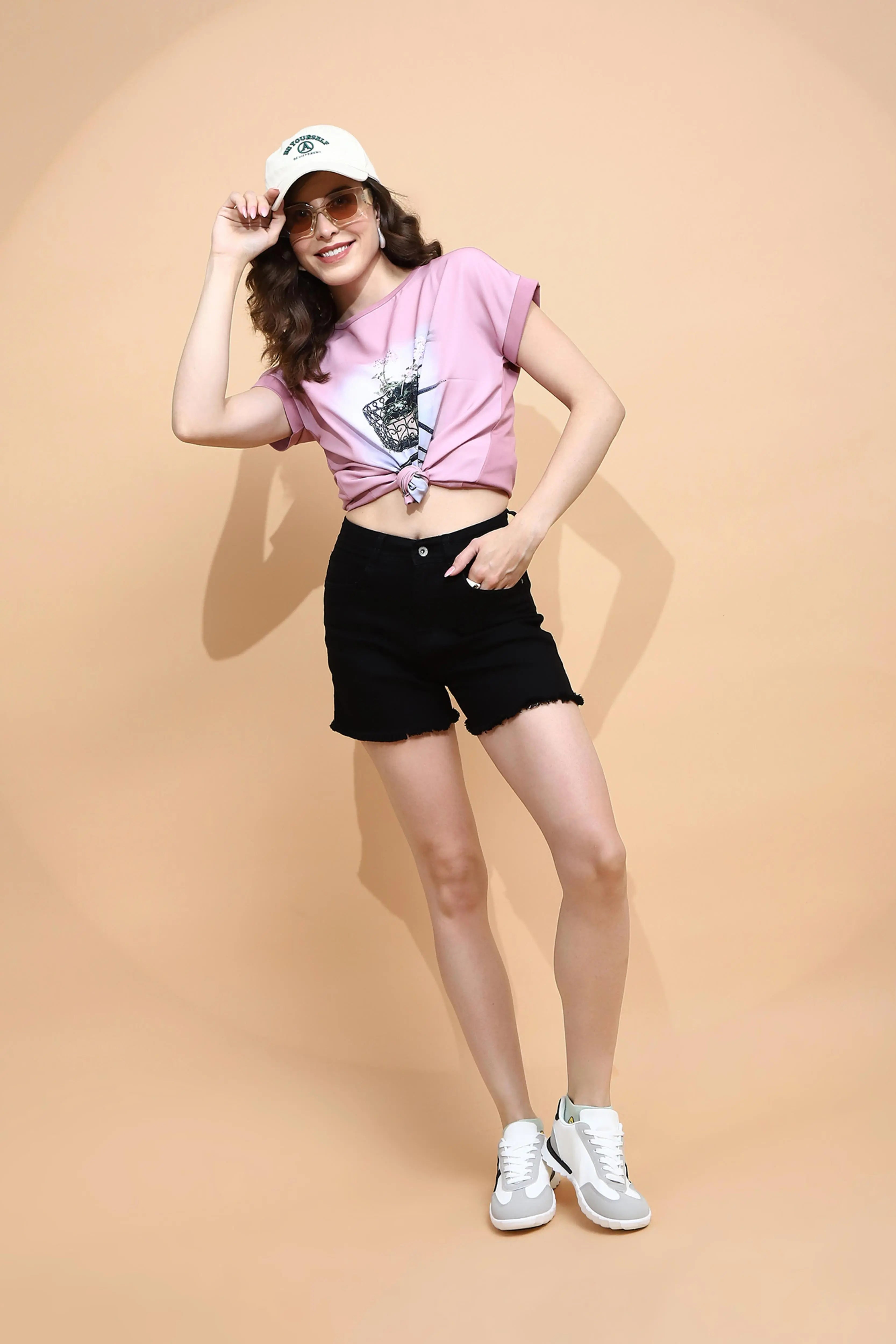 Black Cotton Regular Fit Shorts