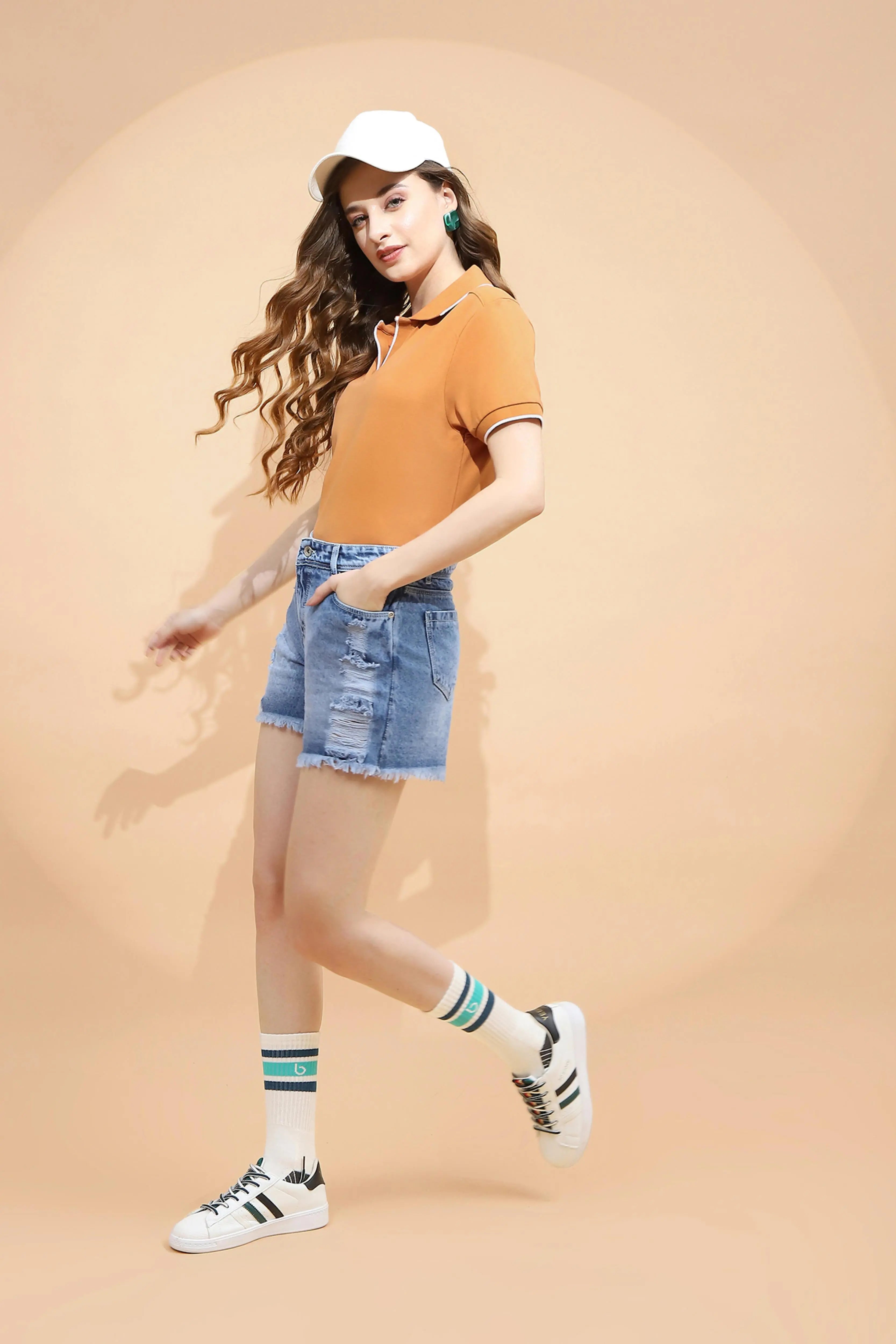 Dark Blue Cotton Regular Fit Shorts - Global Republic