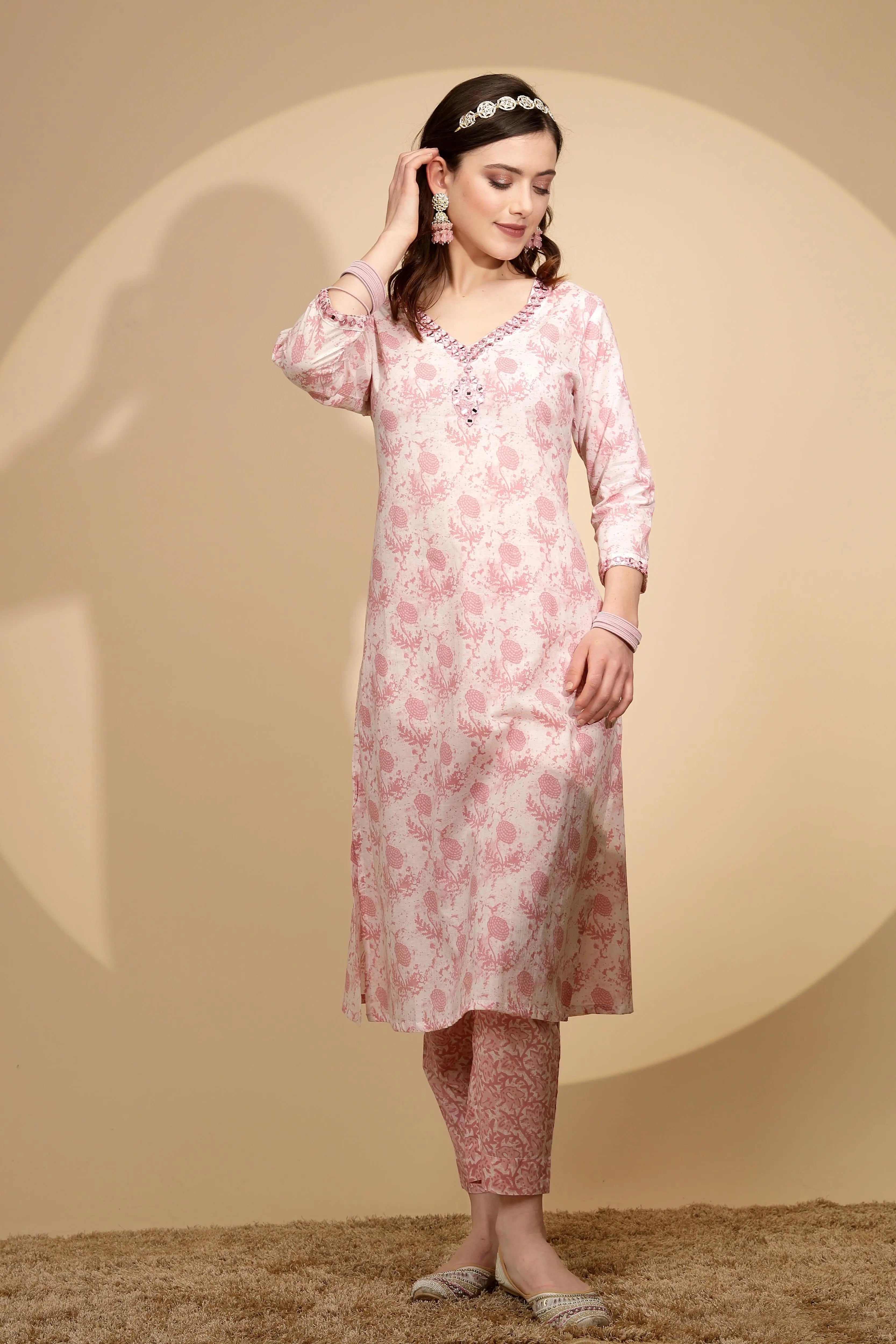 Pink Cotton Suit Set - Global Republic
