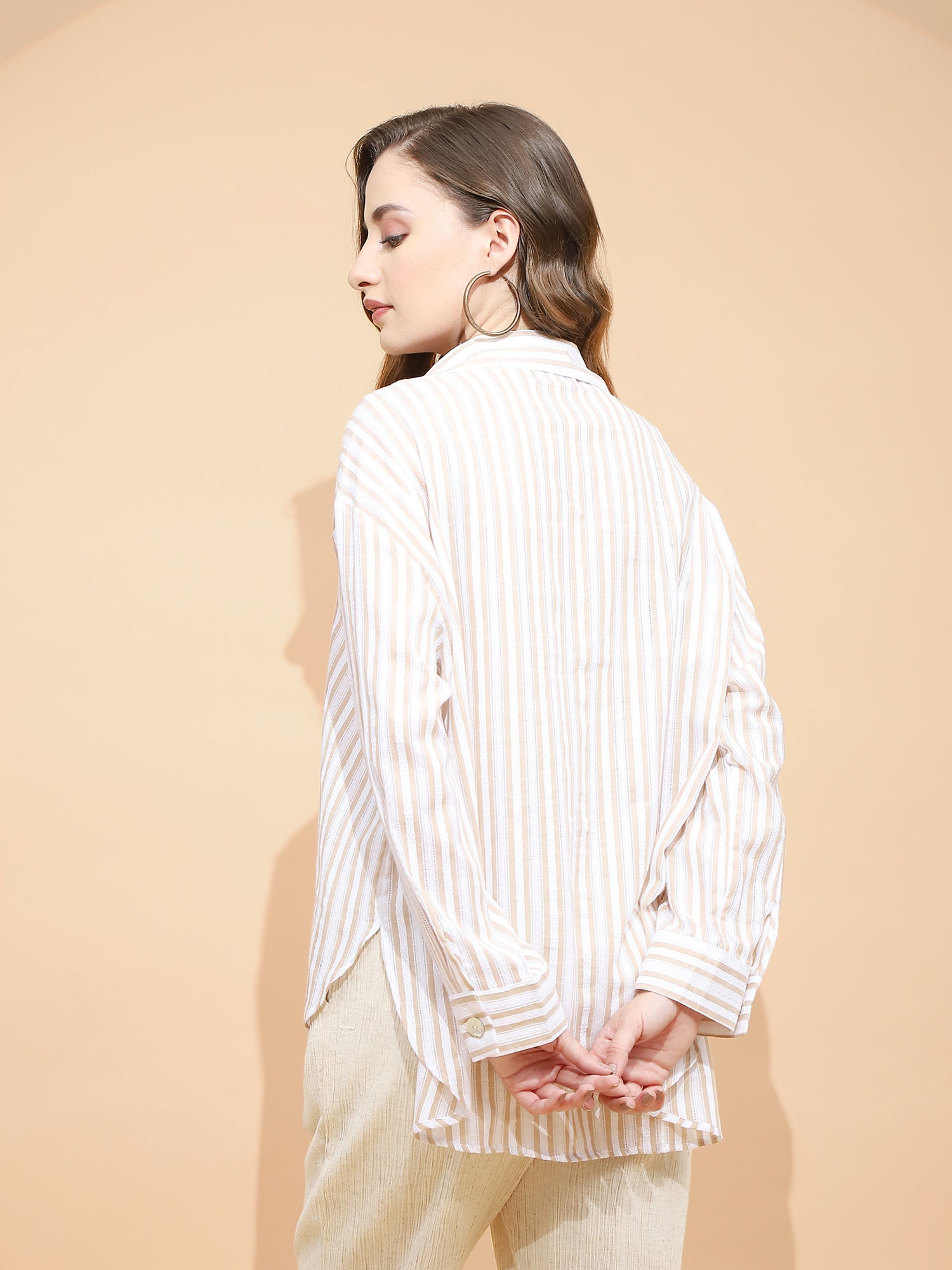 White Striped Cotton Shirt - Global Republic