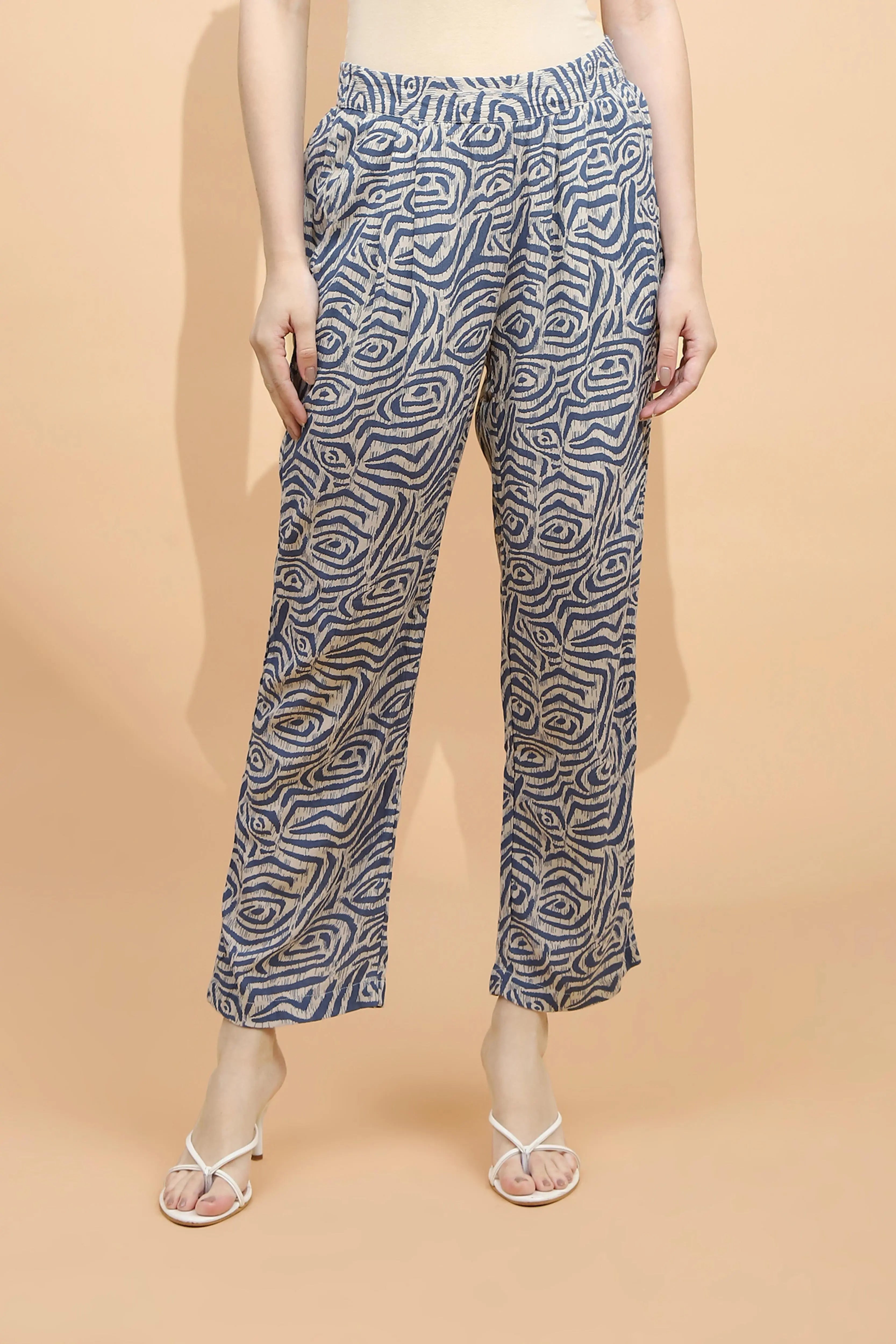 Printed Rayon Relaxed Fit Lower - Global Republic
