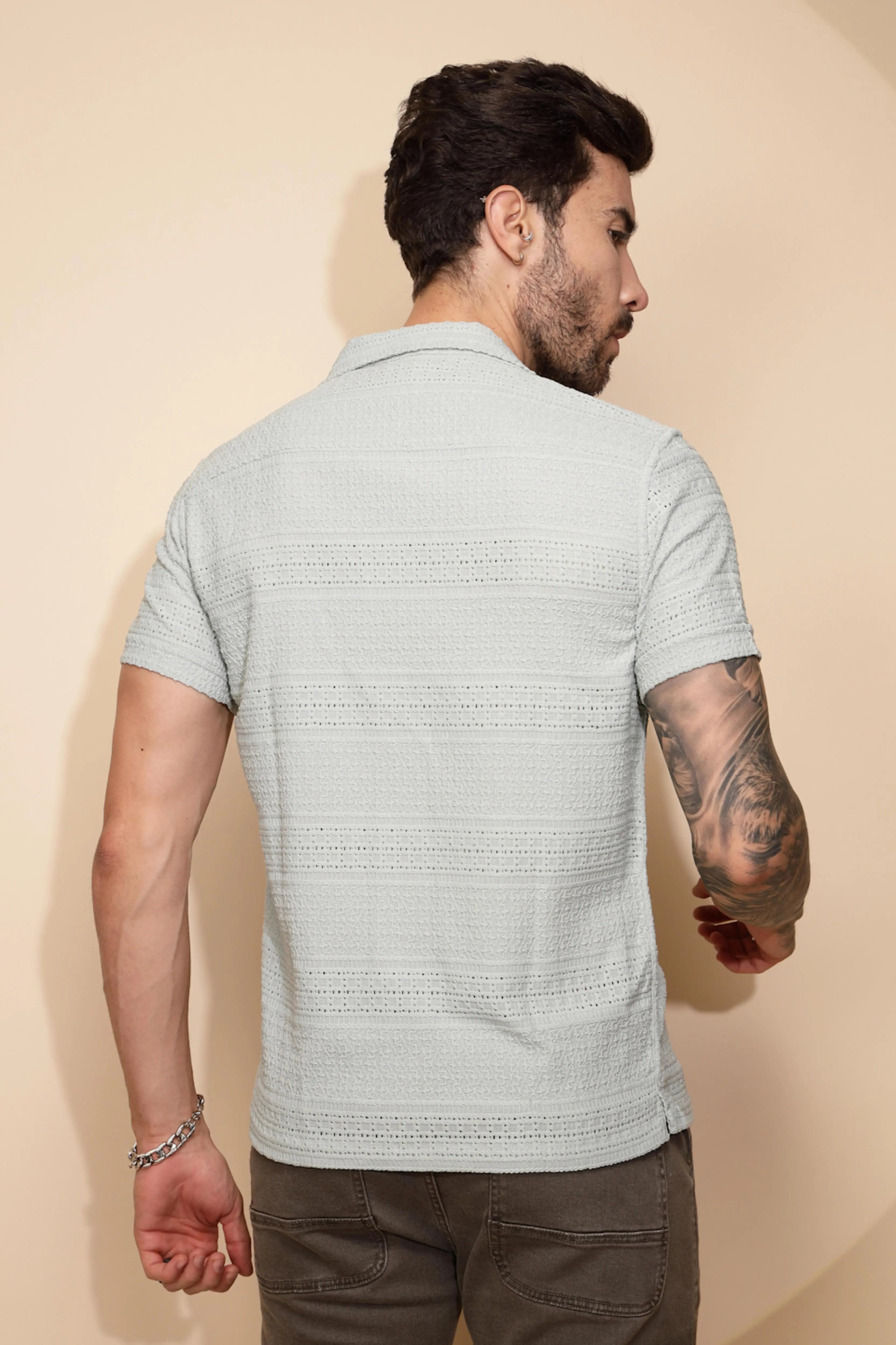 Green Regular Fit Shirt For Men - Global Republic