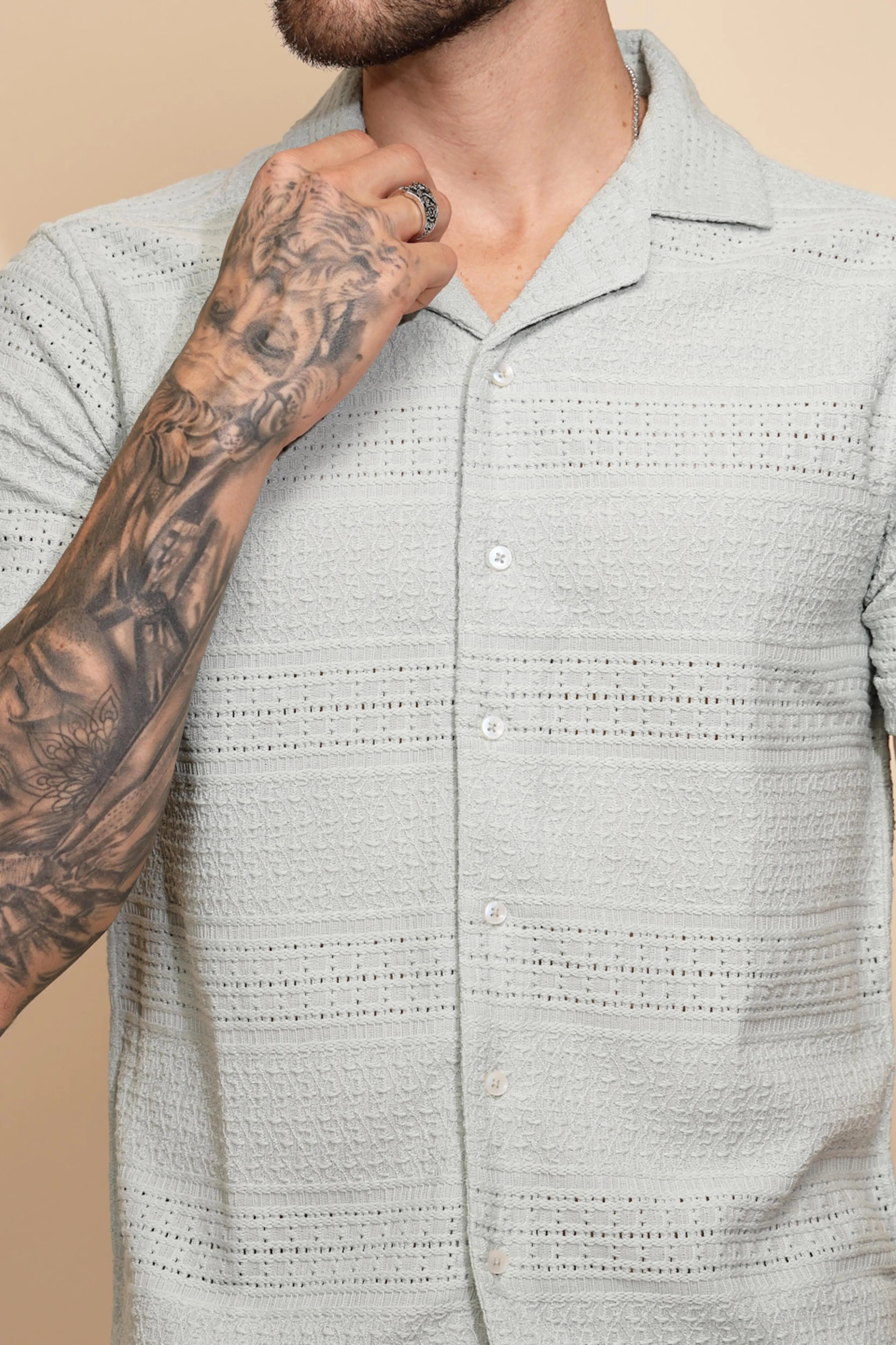 Green Regular Fit Shirt For Men - Global Republic