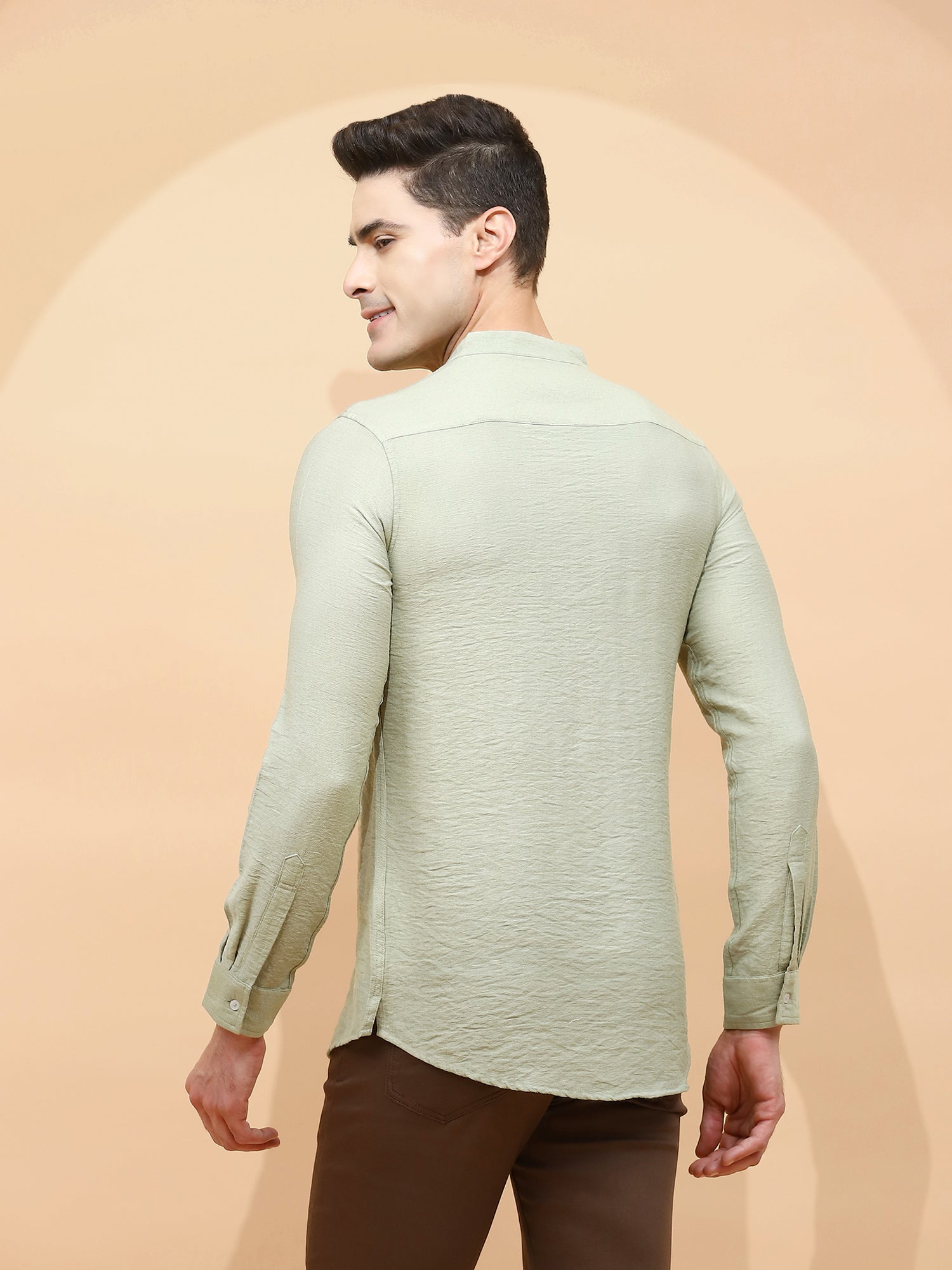 Pista Green Regular Fit Kurta For Men - Global Republic