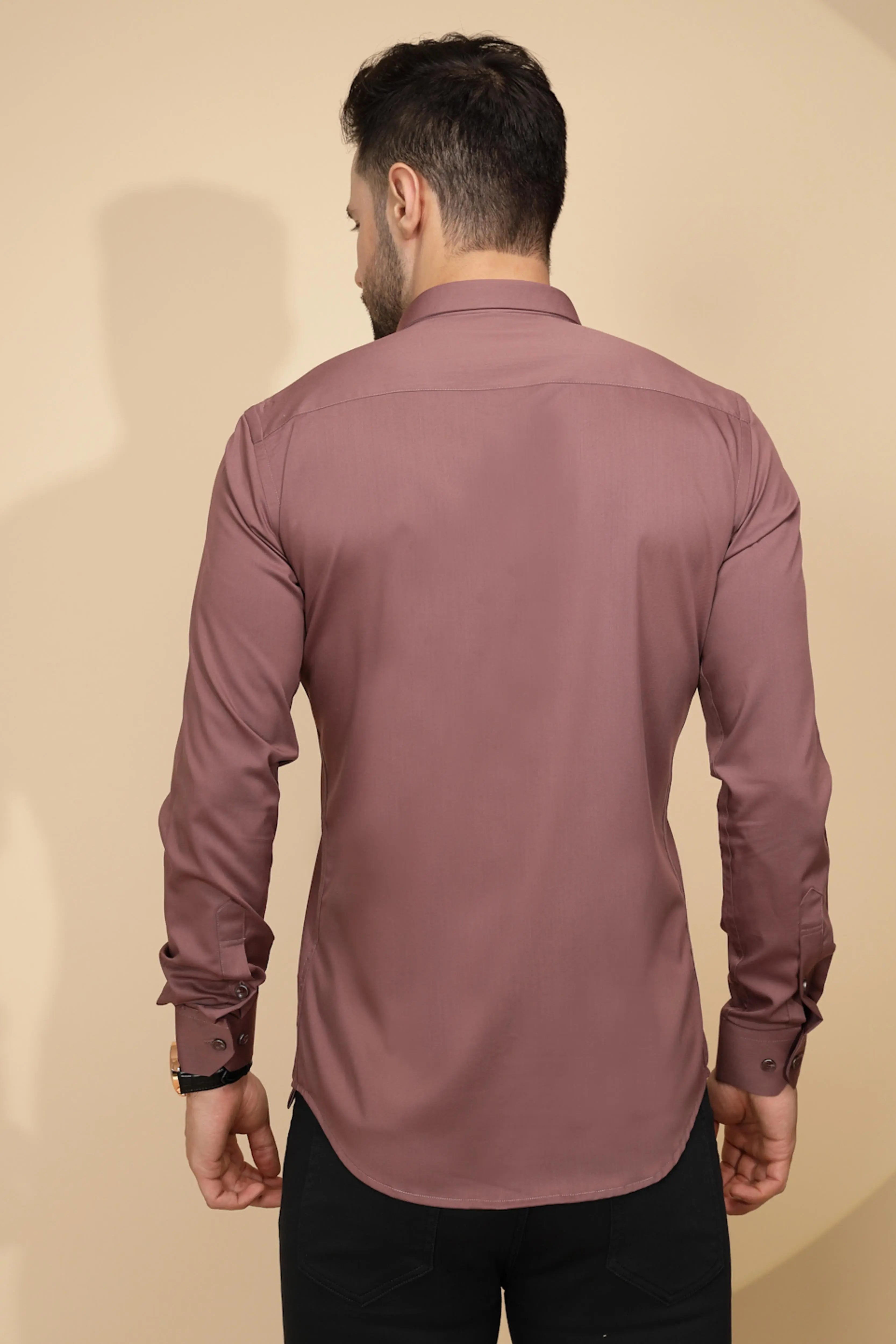 Purple Cotton Blend Regular Fit Shirt For Men - Global Republic