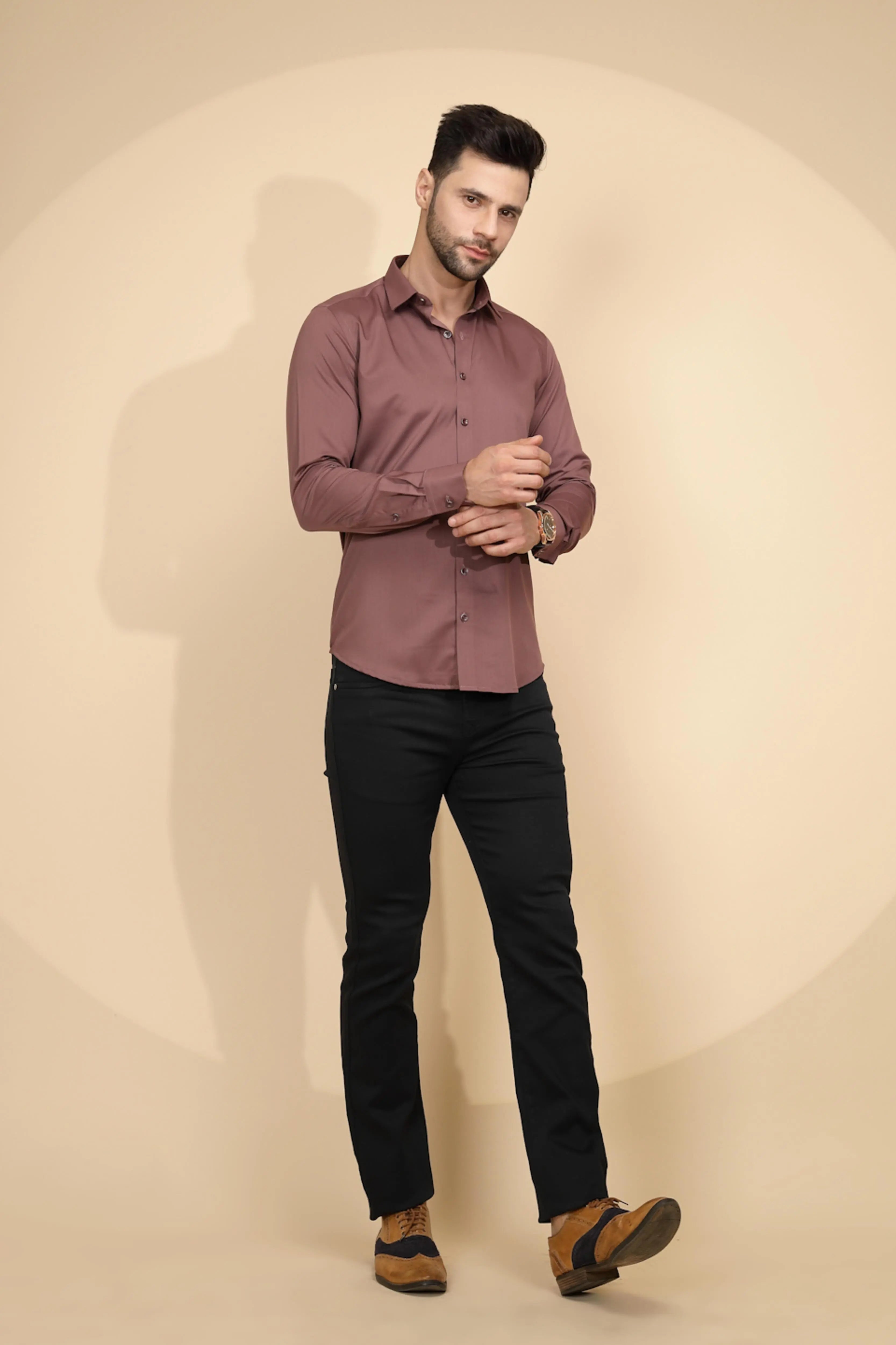 Purple Cotton Blend Shirt - Global Republic
